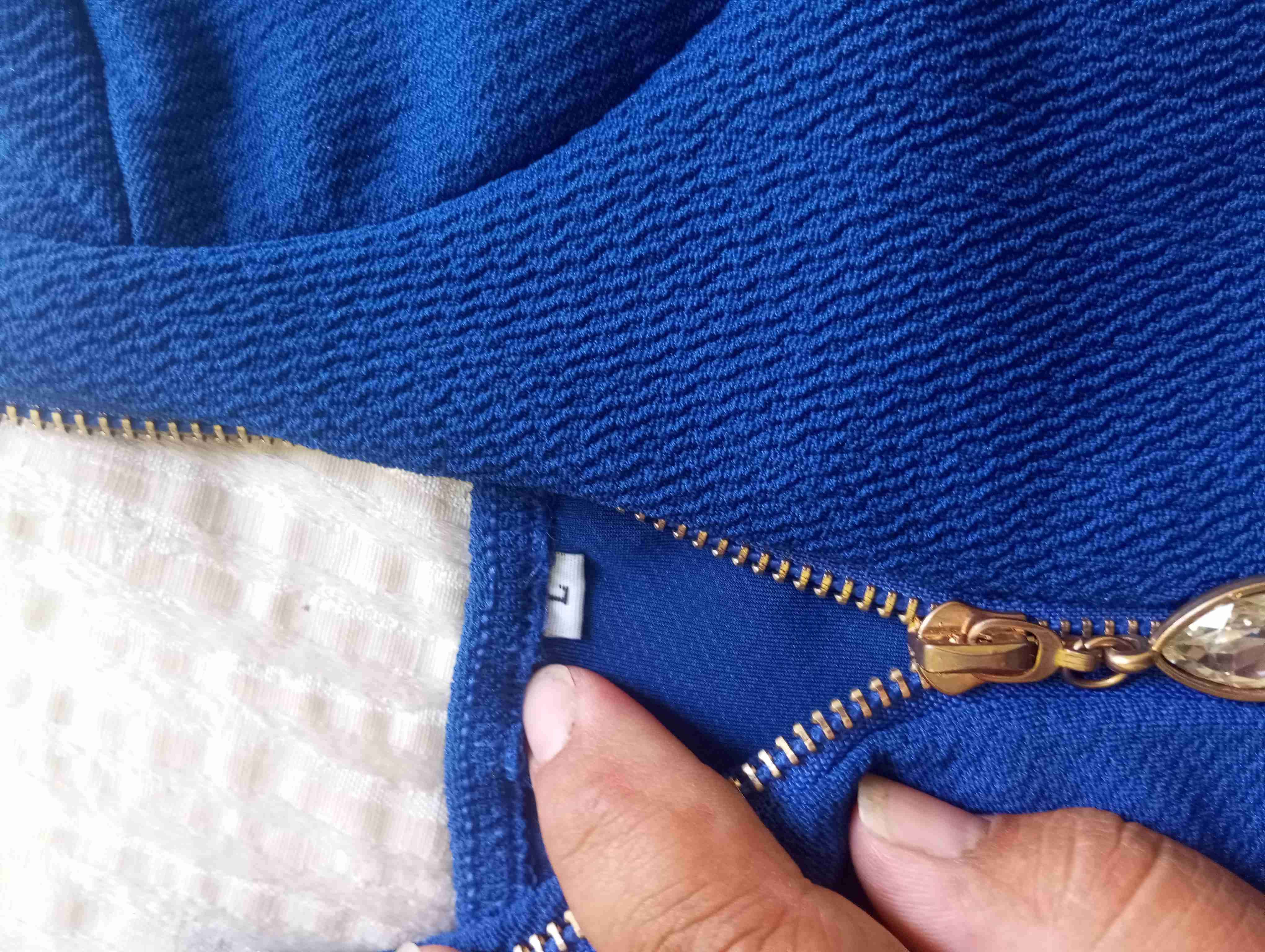 Vestido strapless azul y negro - miniatura 6