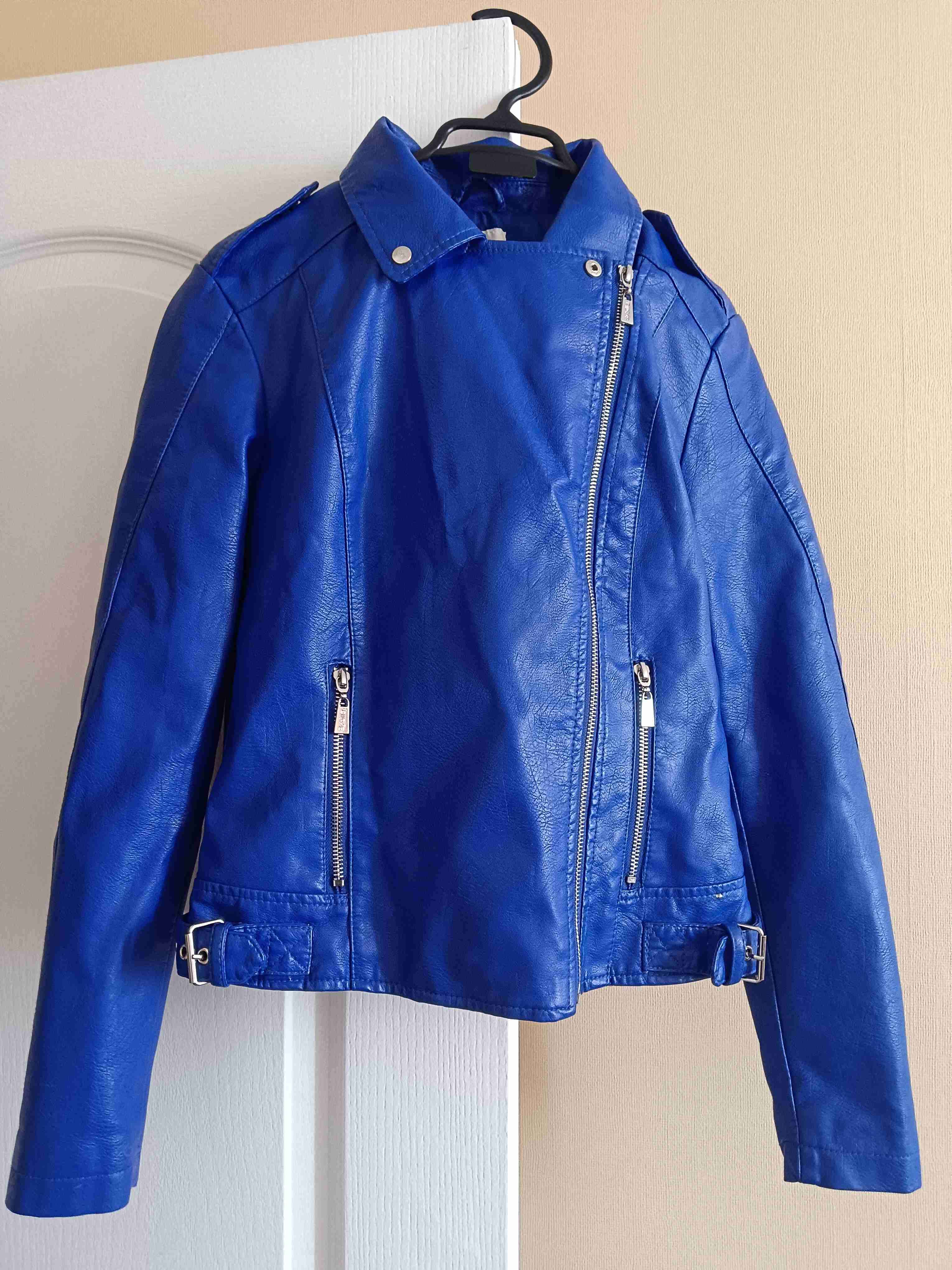 Chaqueta azul de cuero sintético - miniatura 1