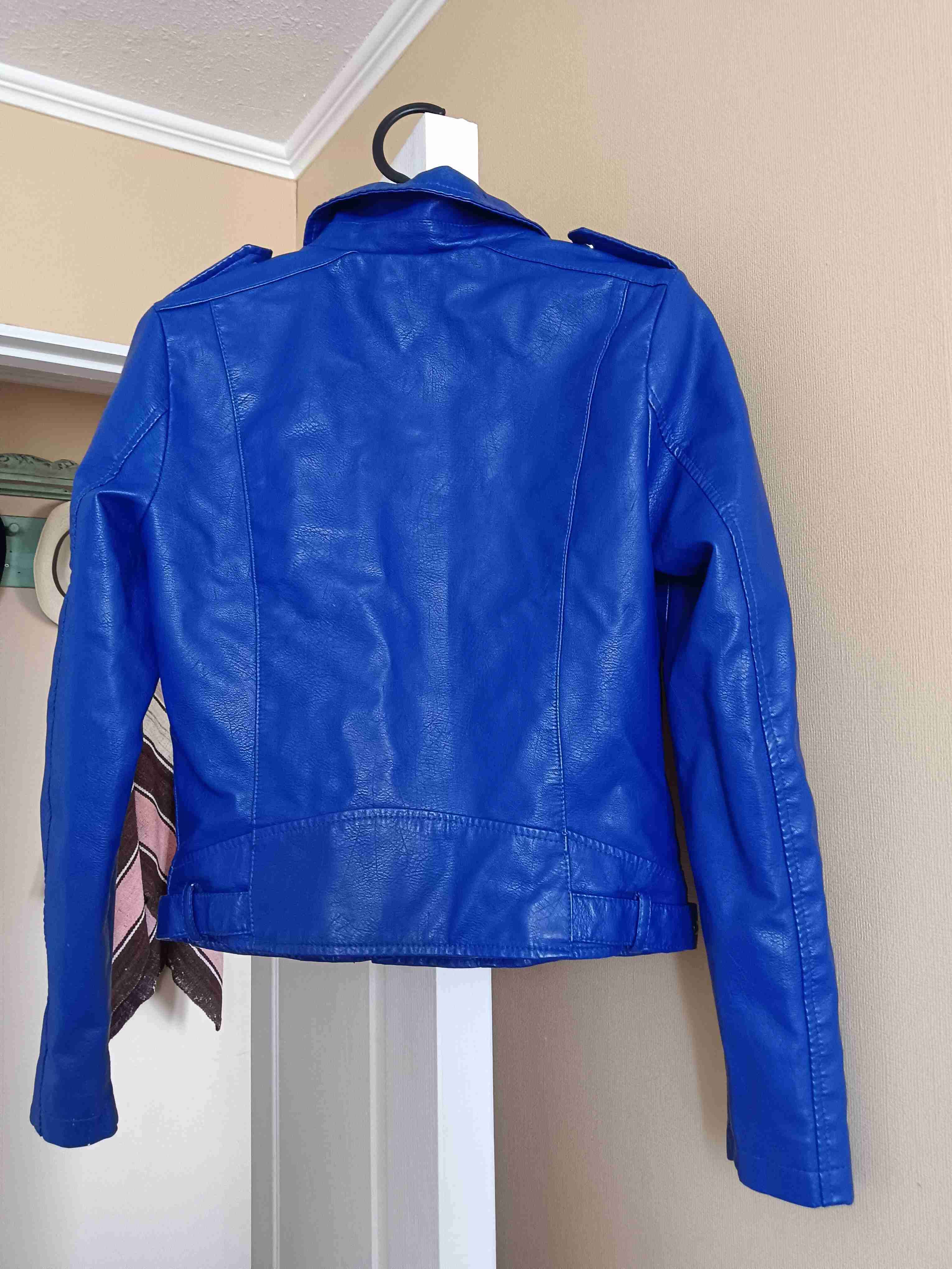 Chaqueta azul de cuero sintético - miniatura 6