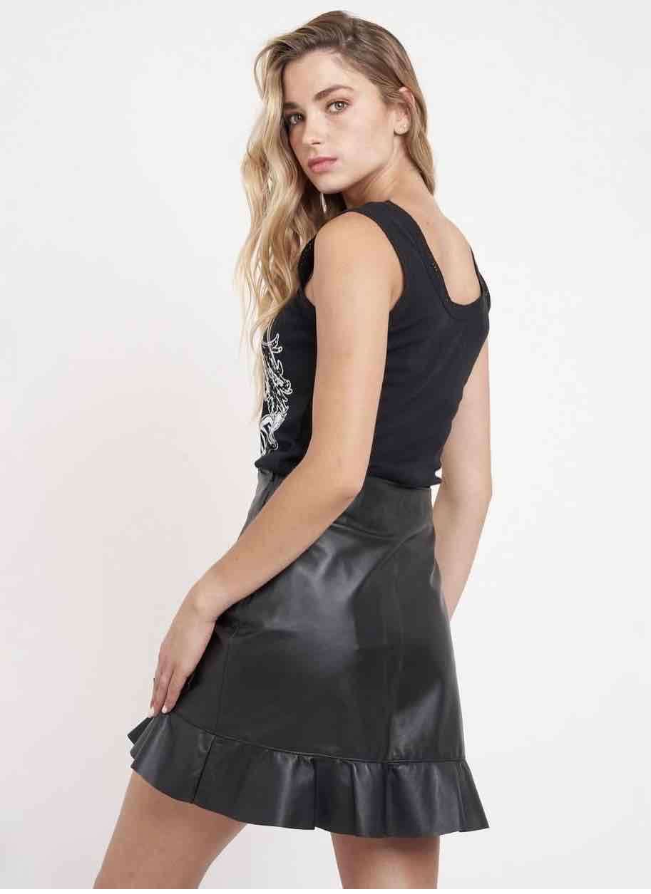 FALDA CUERO FERNANDA MACAN L - miniatura 1