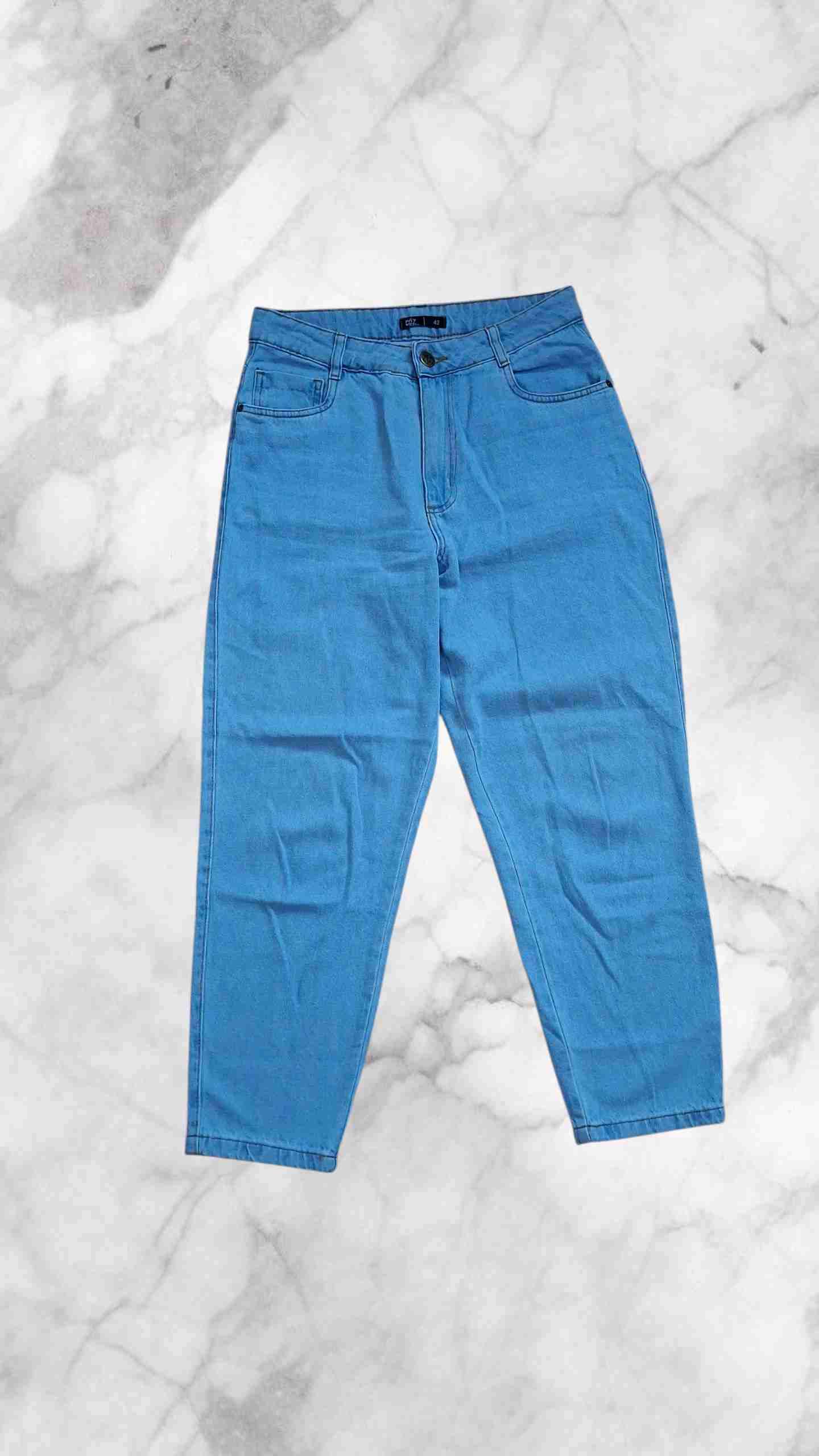 Mom jeans azules de mujer - 1