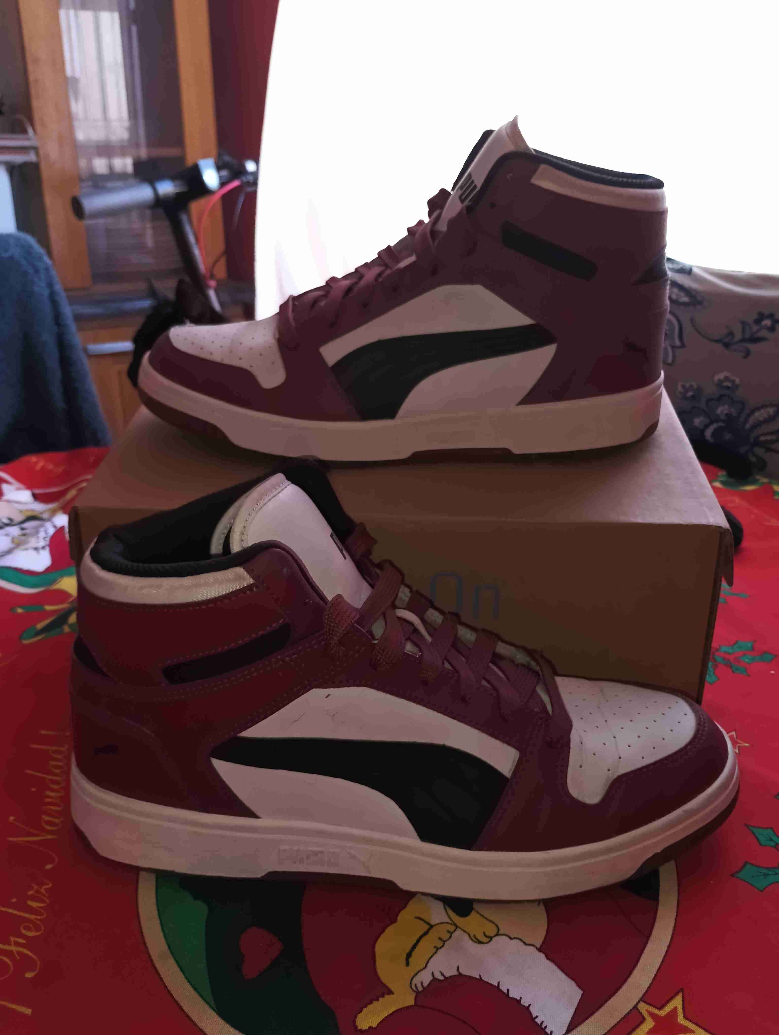 Zapatillas Puma altas blancas y rojas - 2