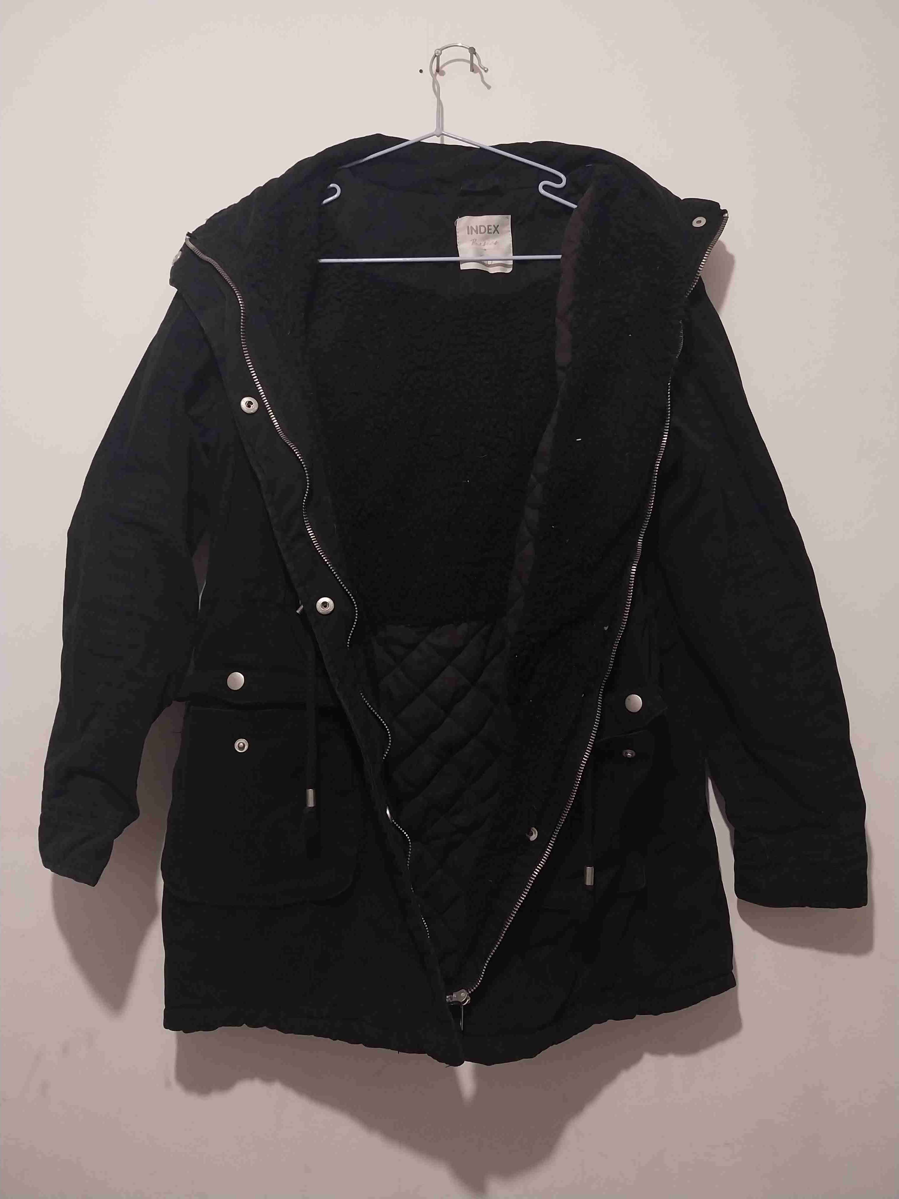 Parka negra con forro interior - miniatura 1