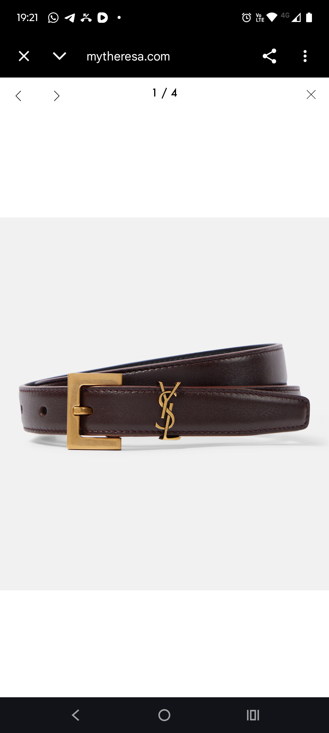 Cinturón marrón con hebilla dorada - miniatura 1