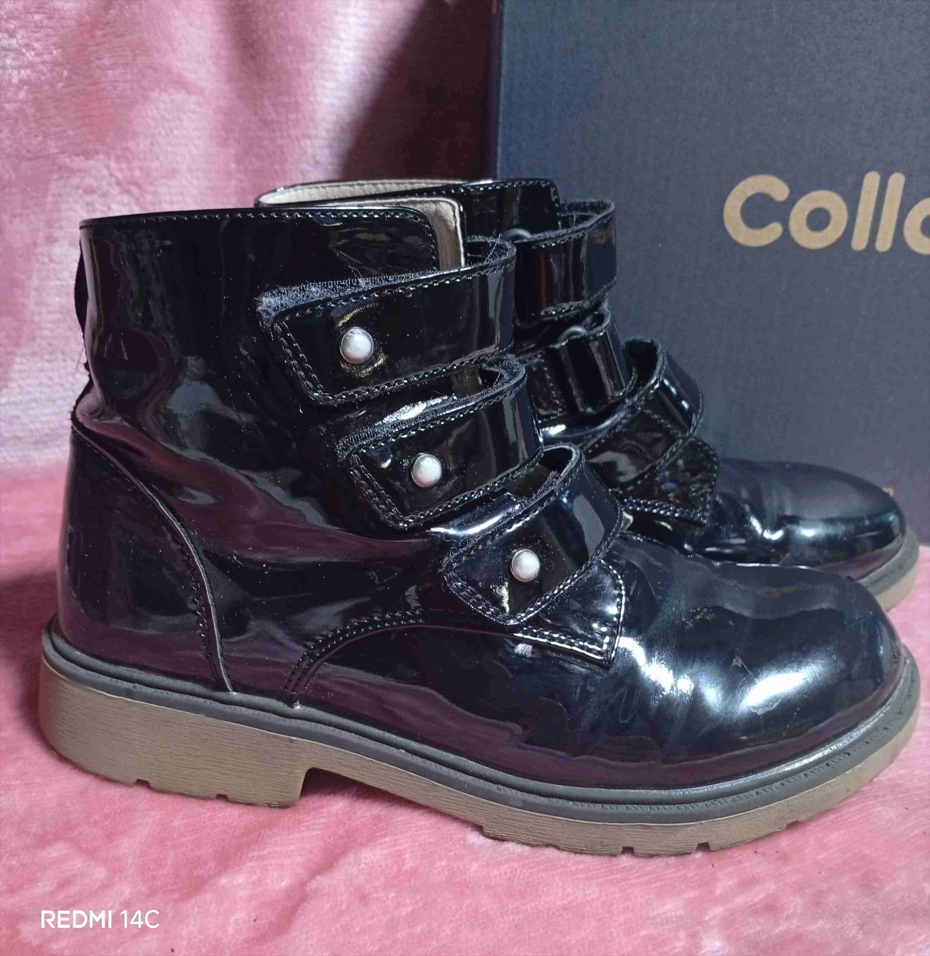 Botas negras charol con hebillas - miniatura 1