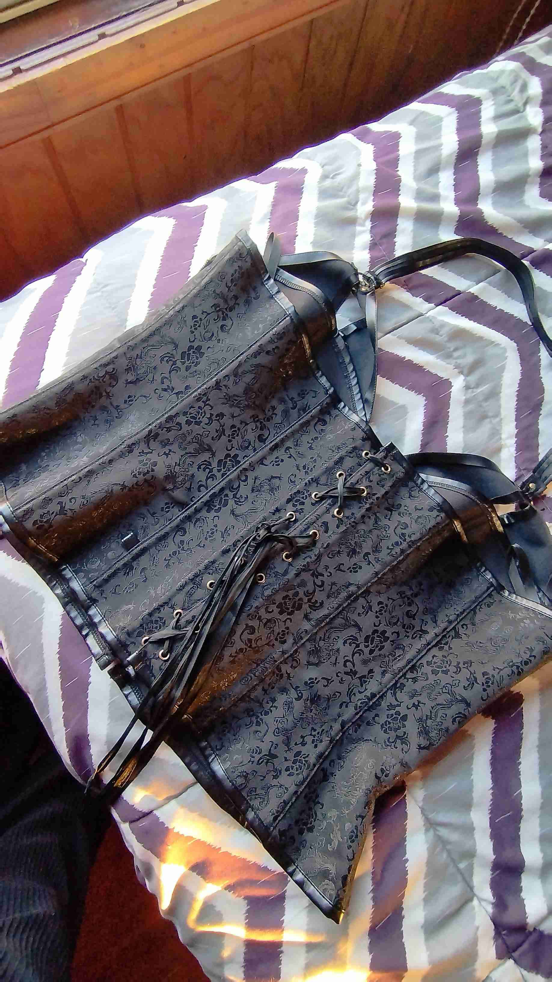 Corset negro Steampunk XXL - miniatura 2