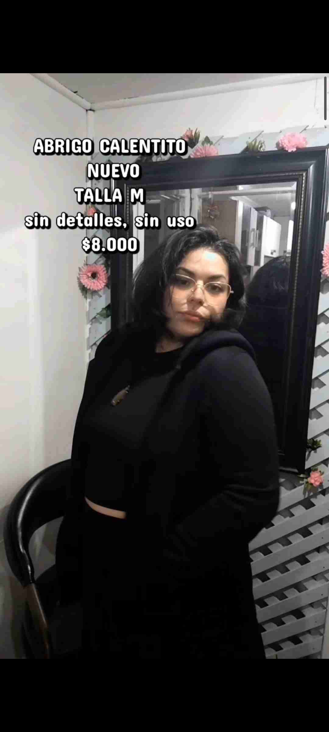 Abrigo calientito negro nuevo talla M - miniatura 1