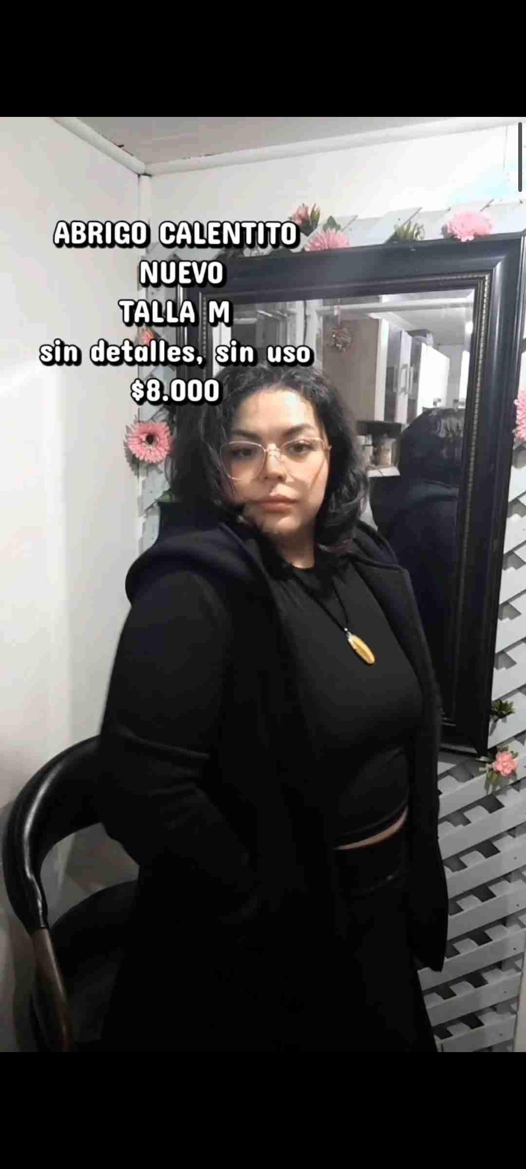 Abrigo calientito negro nuevo talla M - miniatura 2