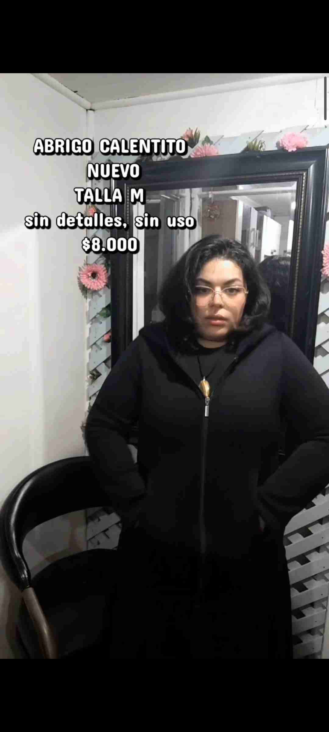 Abrigo calientito negro nuevo talla M - miniatura 3