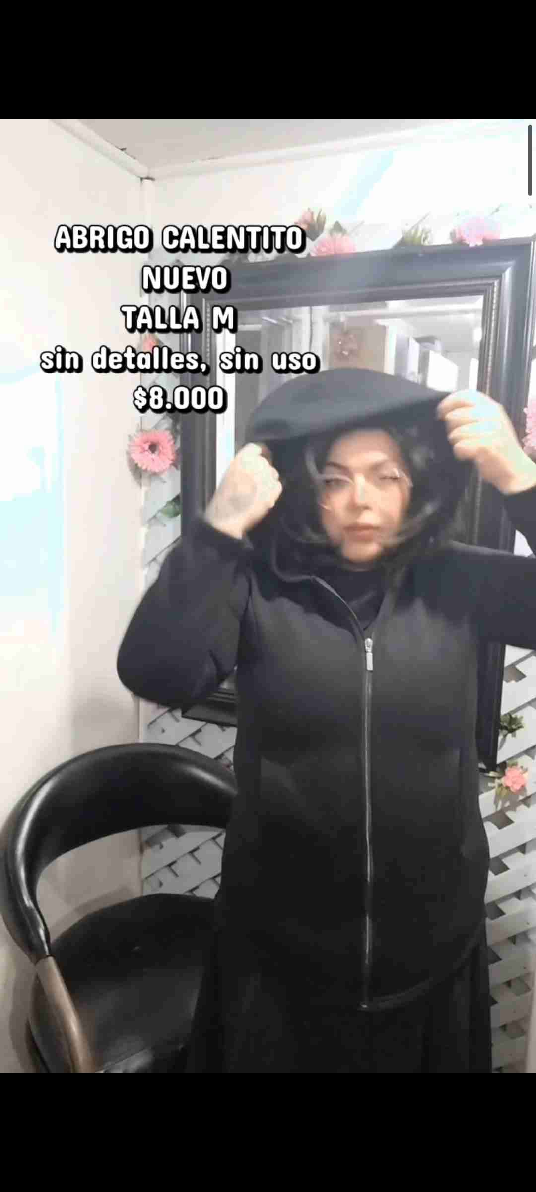 Abrigo calientito negro nuevo talla M - miniatura 5