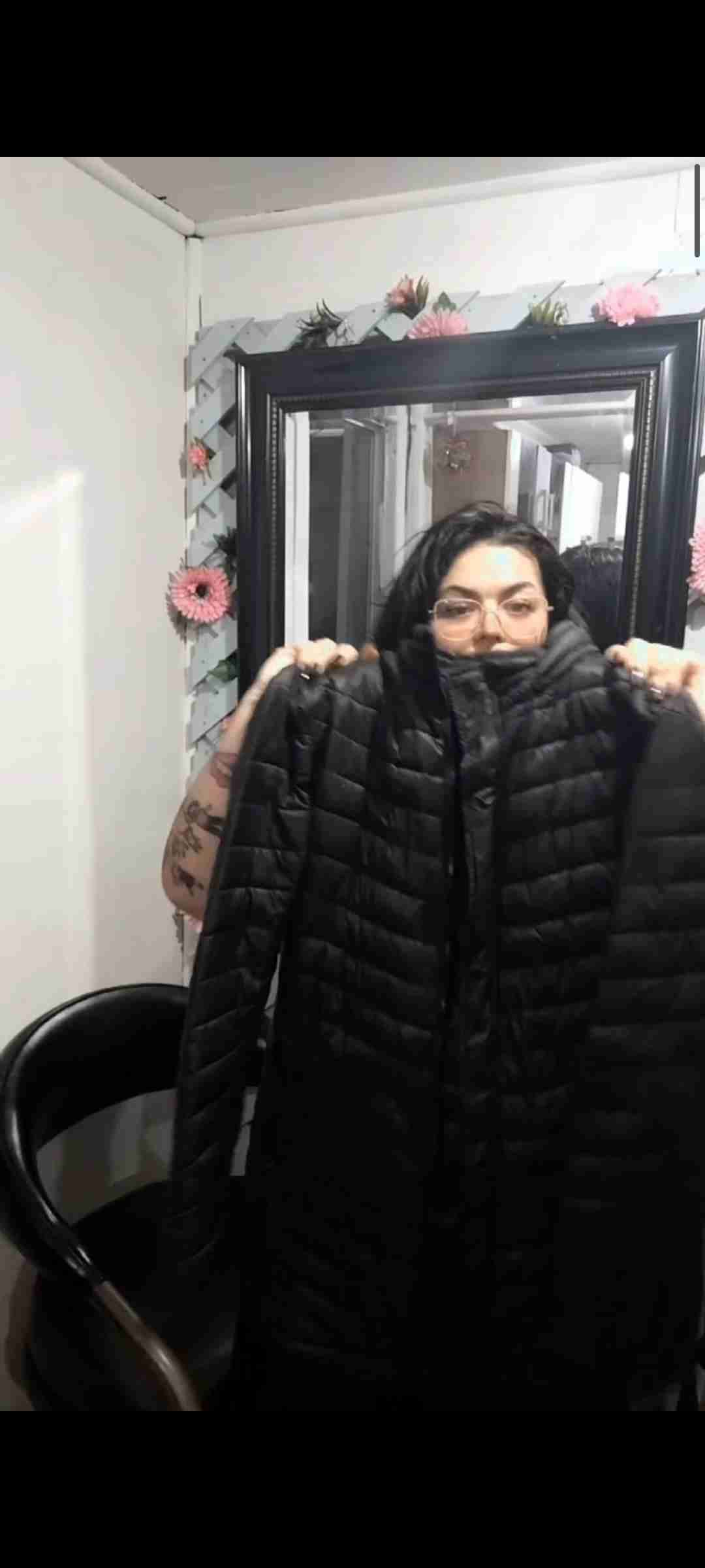 Casaca negra larga de invierno - miniatura 1