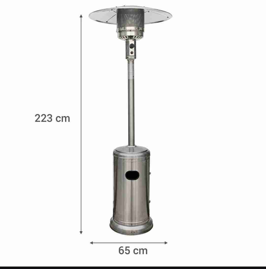 Calefactor exterior a gas inoxidable
