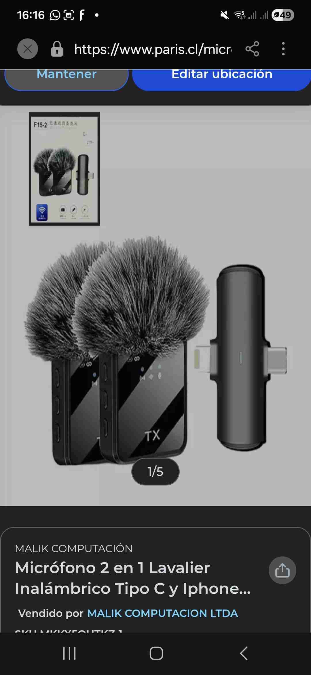 Micrófono Lavalier Inalámbrico 2 en 1