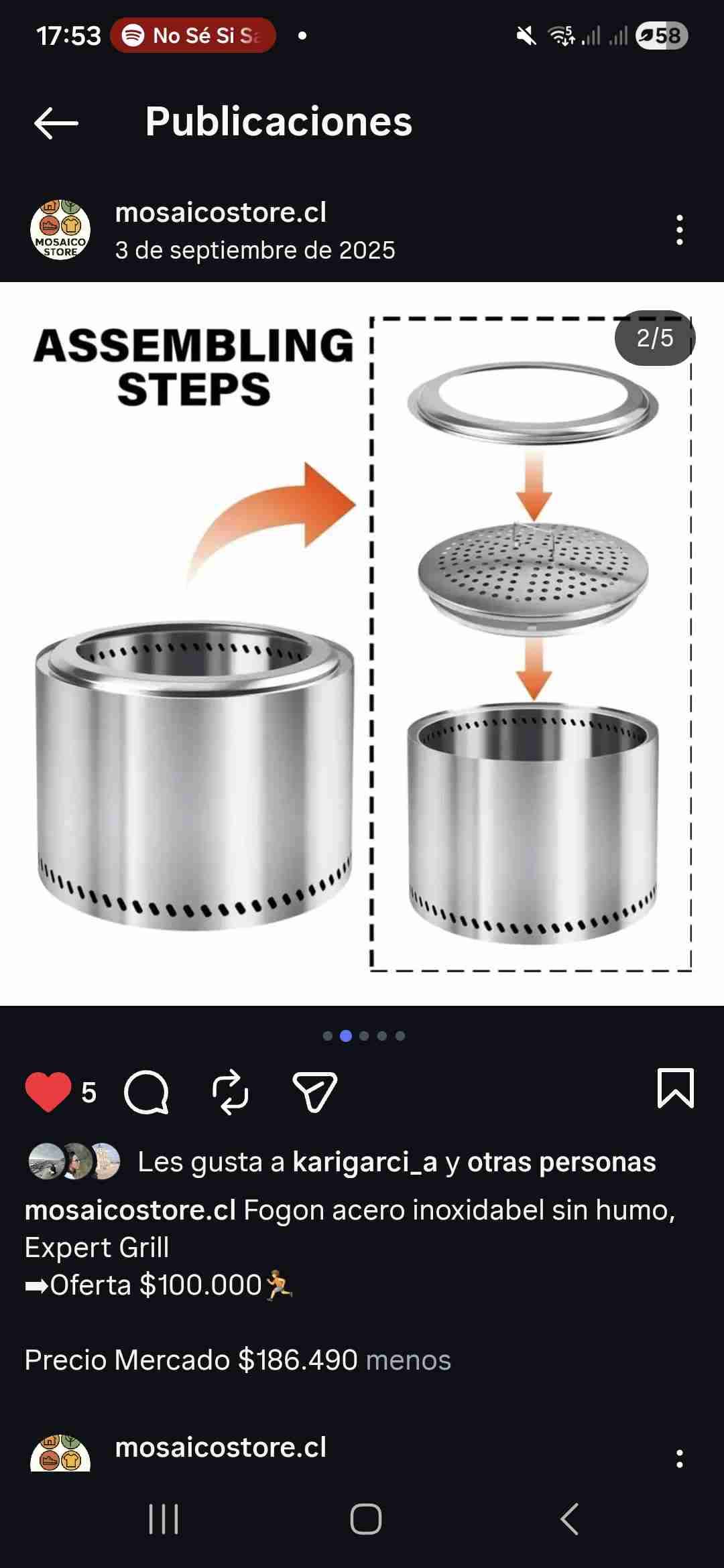 Fogón de acero inoxidable sin humo - miniatura 1