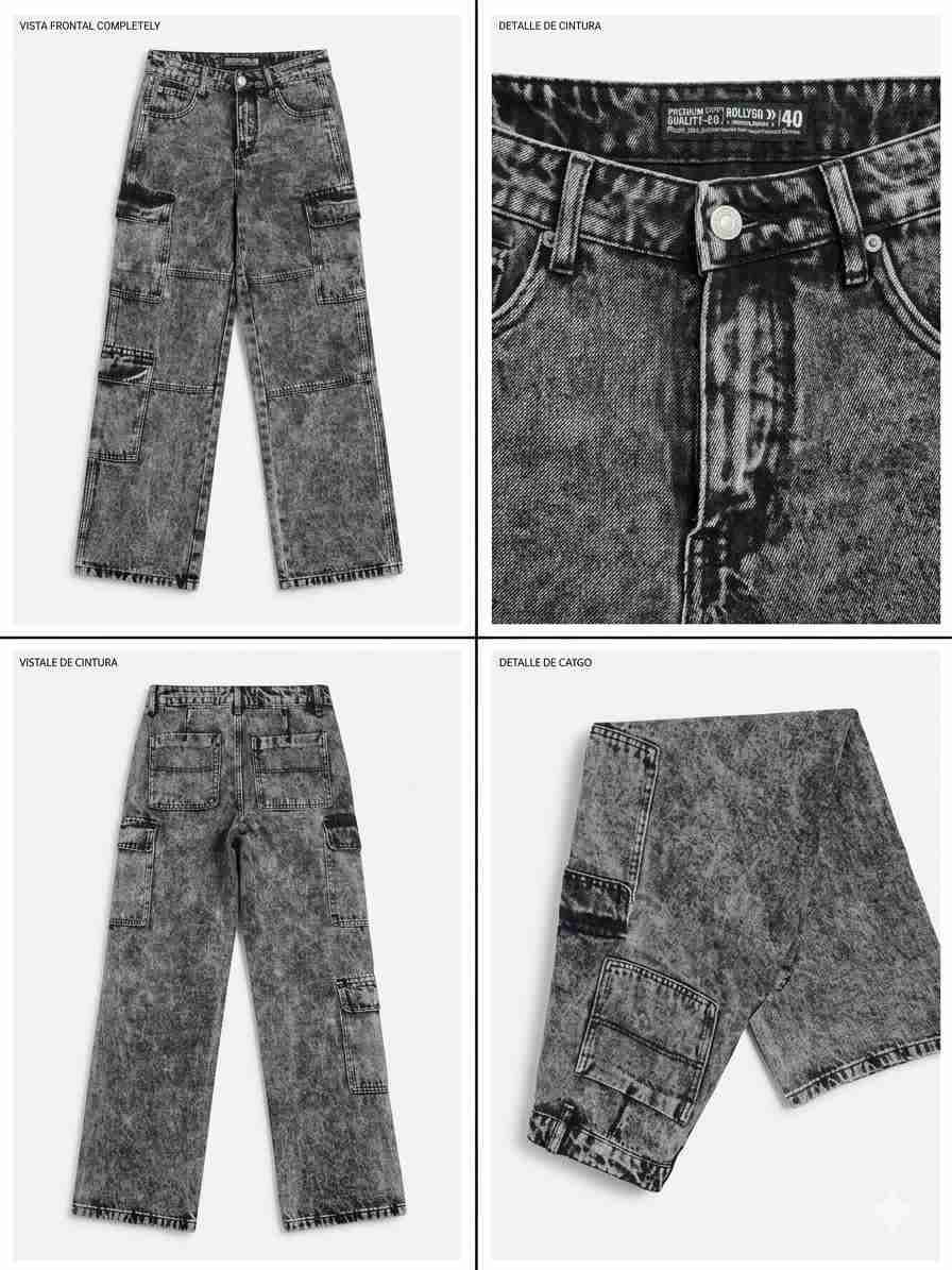 Jeans cargo gris oscuro