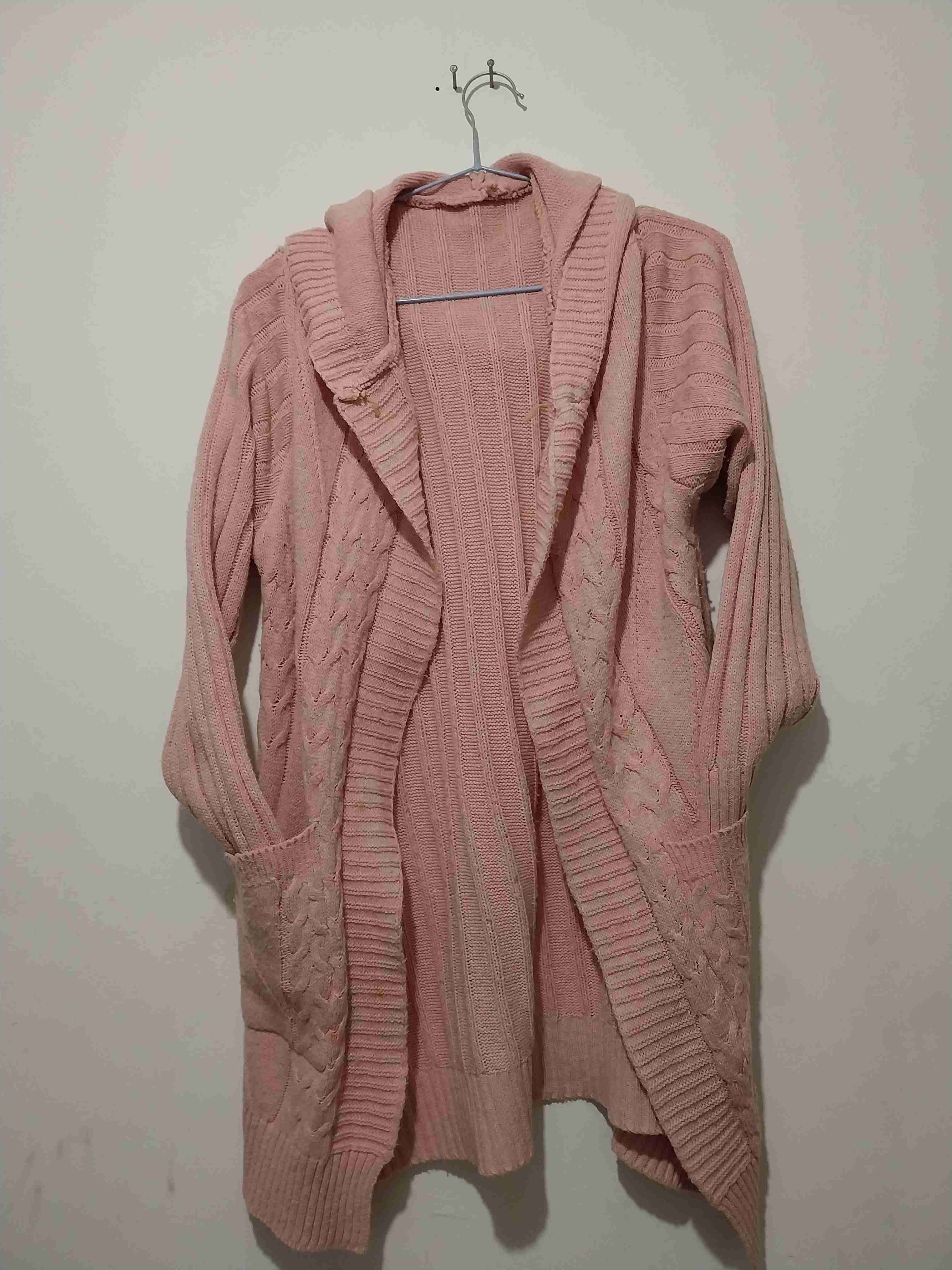Cárdigan rosa tejido - miniatura 1