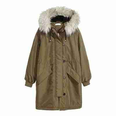 Parka con capucha de pelo HYM Talla L Oversized - miniatura 1