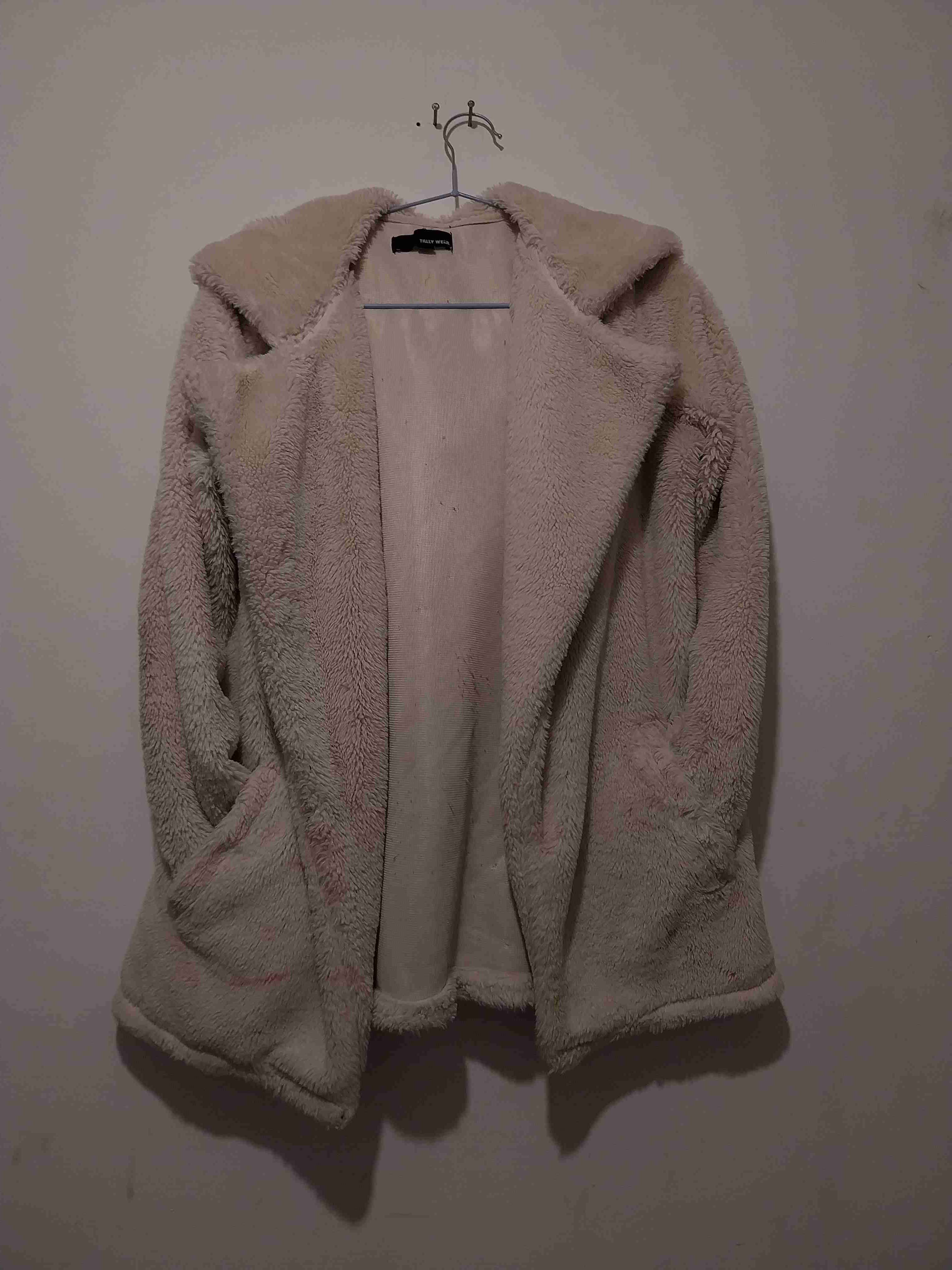 Abrigo de felpa beige - miniatura 1