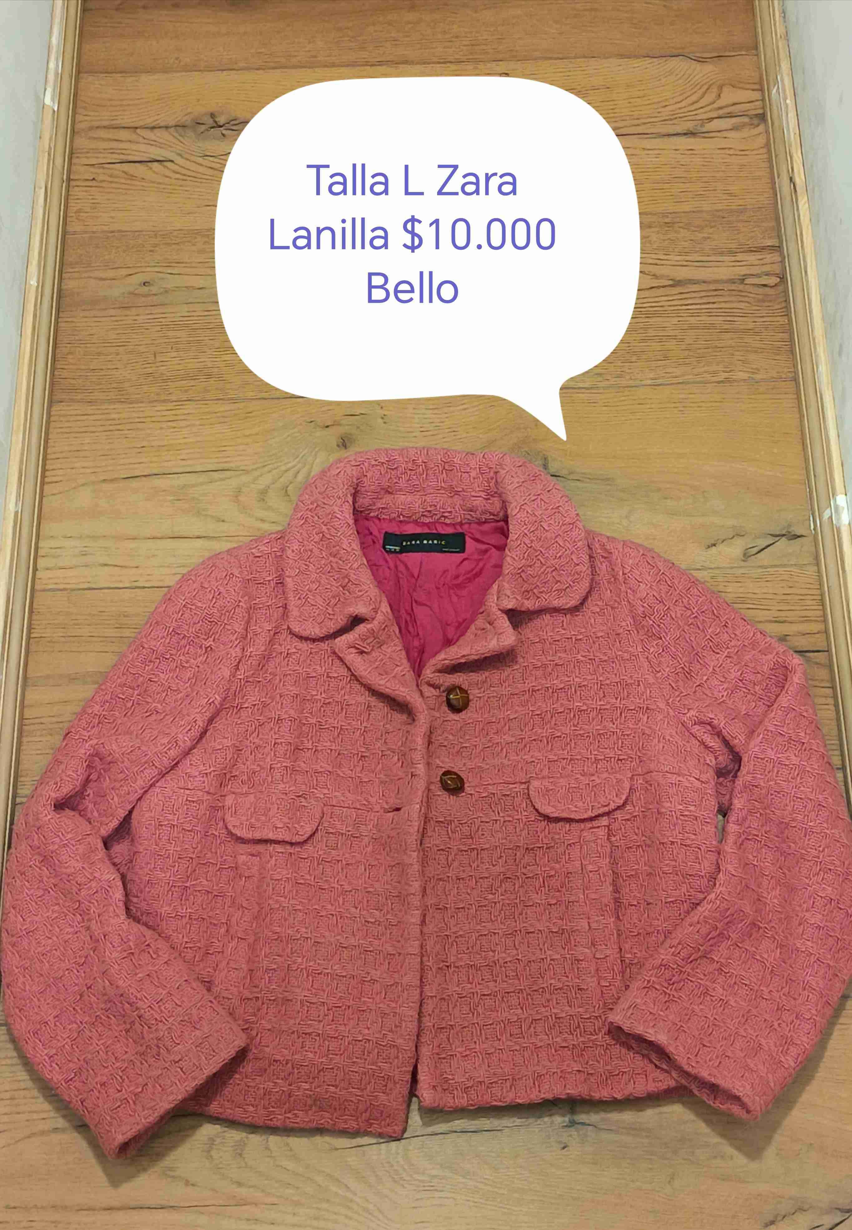 Chaqueta rosada Zara lanilla - miniatura 1