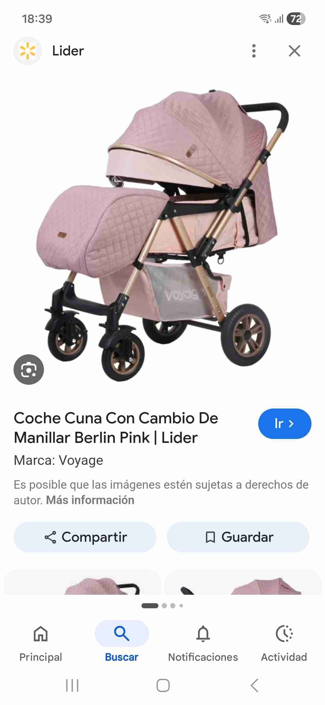 Coche de bebé rosado - miniatura 4