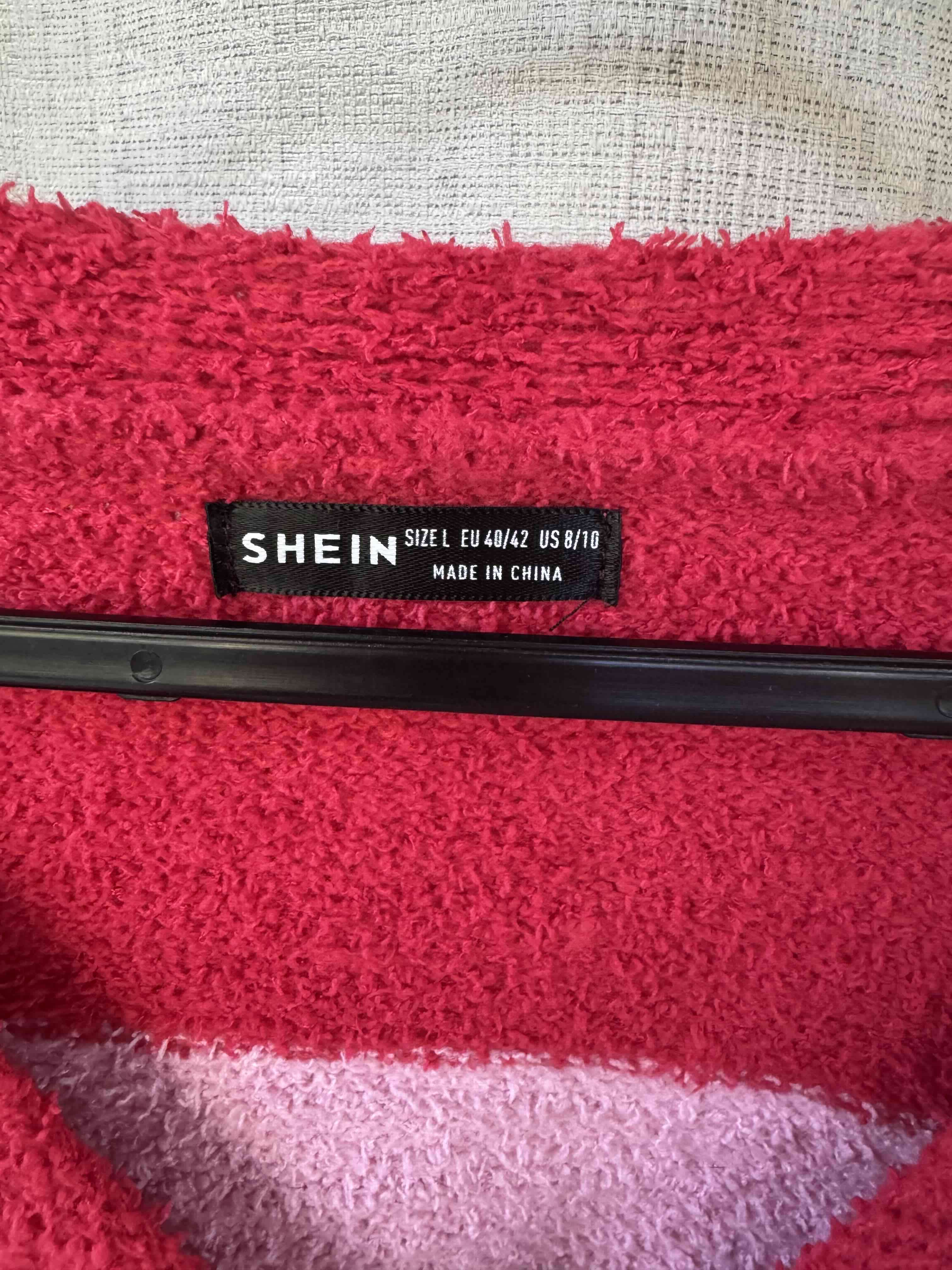 Cardigan rayado rojo y rosado. SHEIN TALLA L NUEVO - miniatura 4