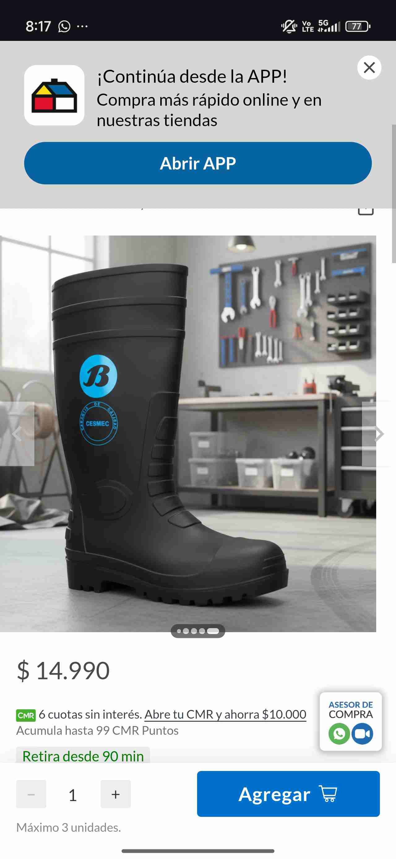 Botas de goma negras CESMEC - miniatura 1