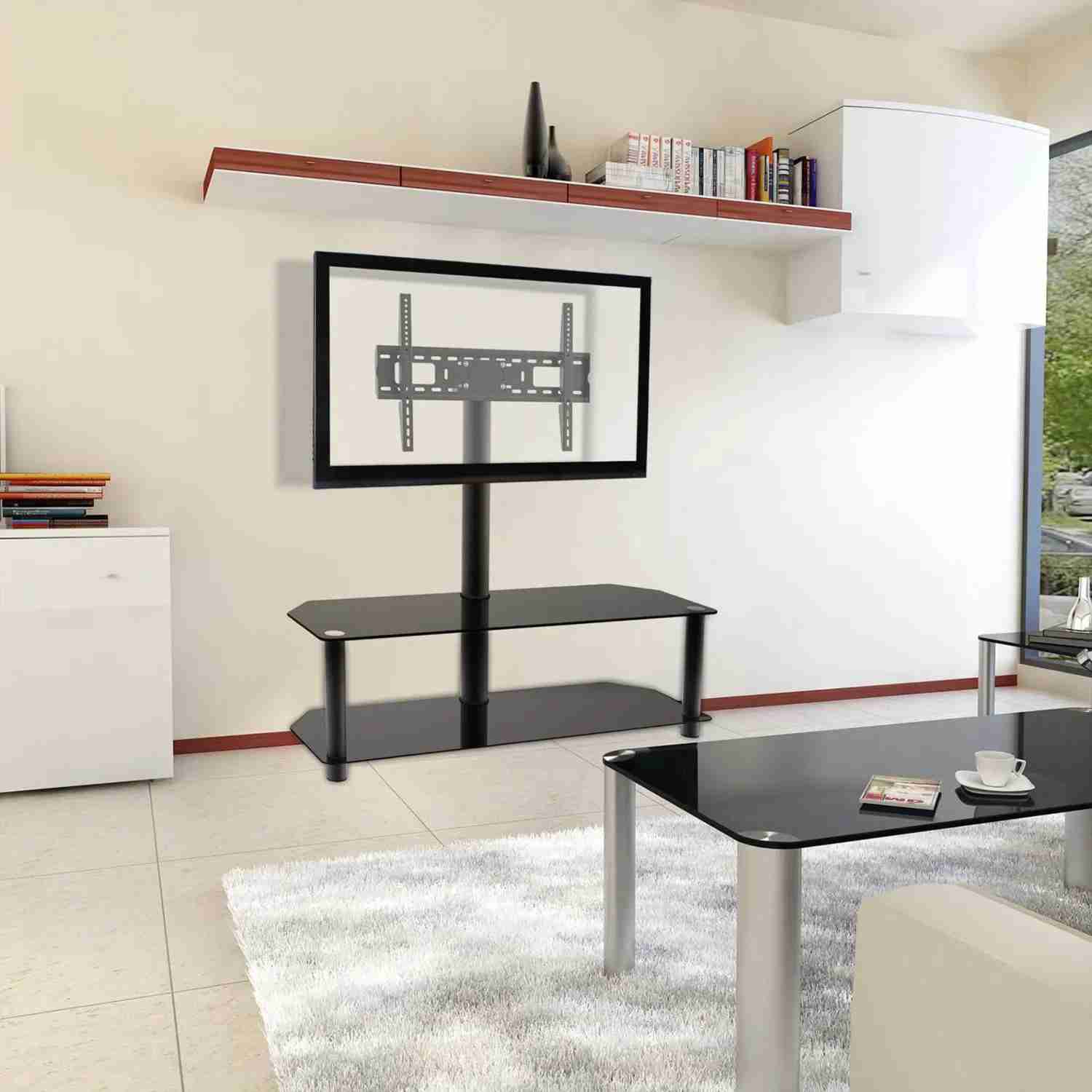 Soporte de TV con estante negro - miniatura 1