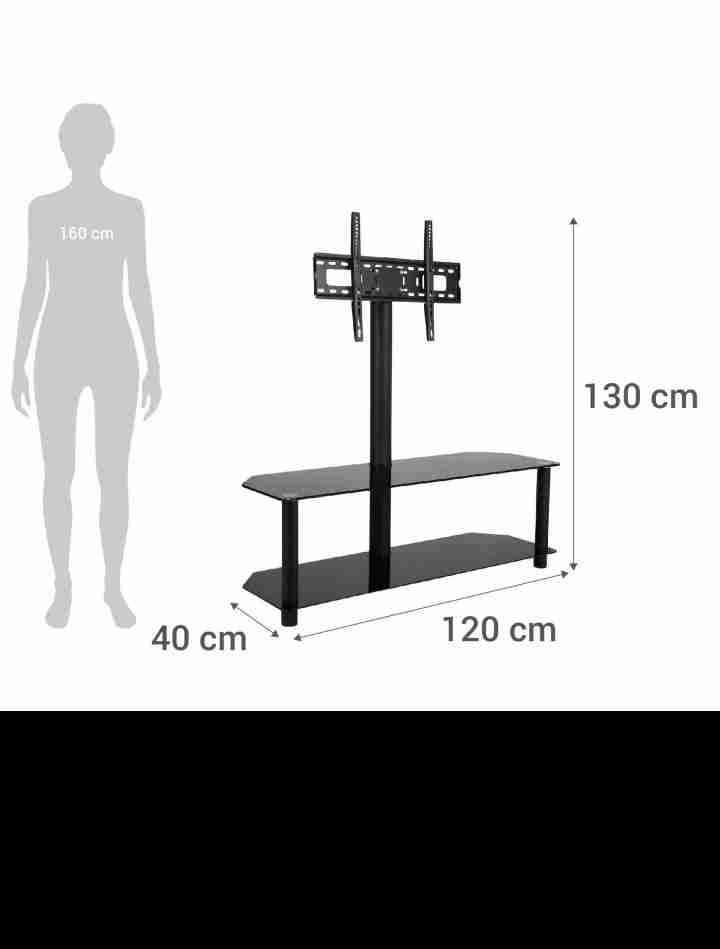 Soporte de TV con estante negro - miniatura 3