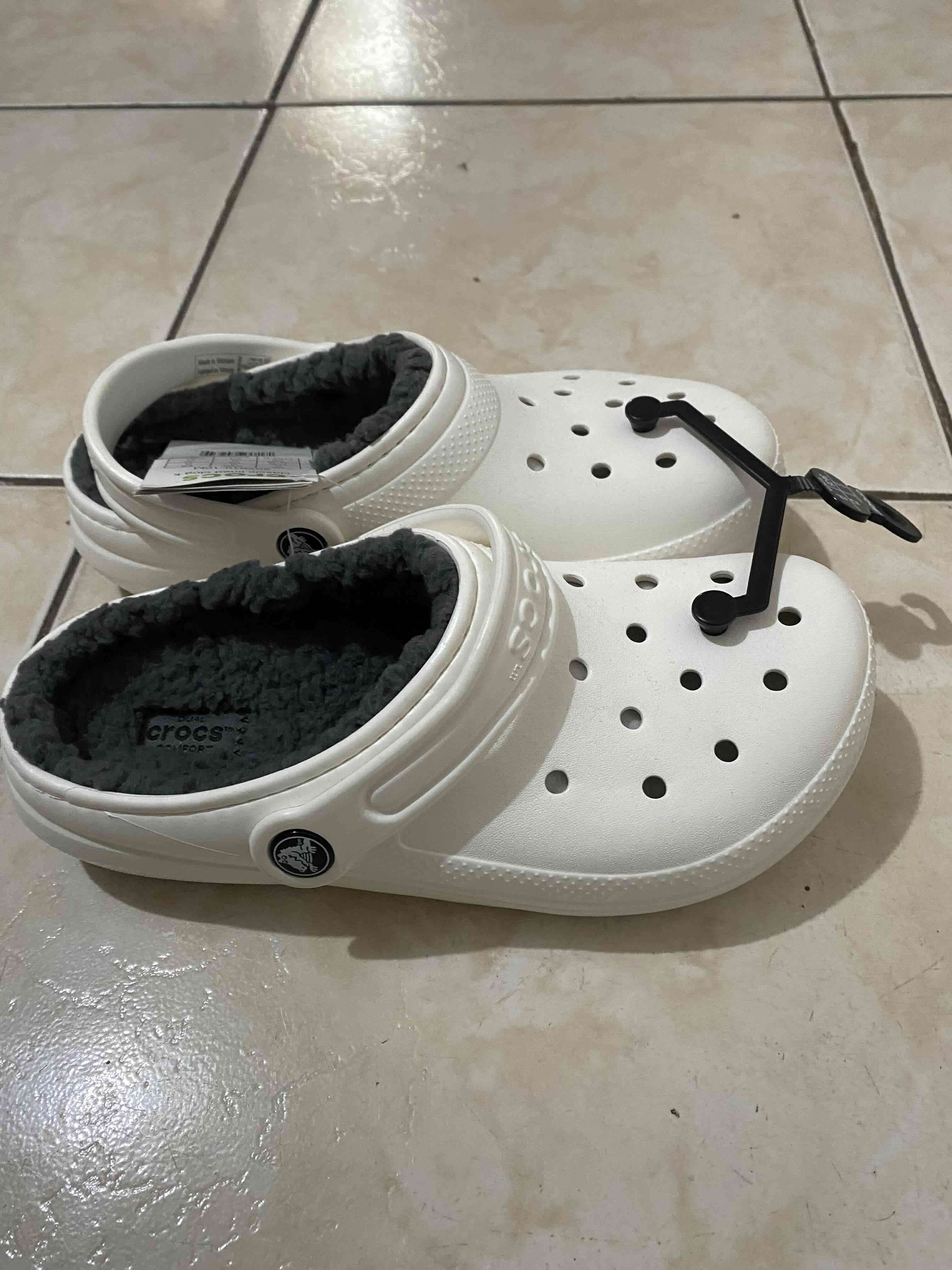 Zuecos Crocs blancos con forro 34/35 - 1