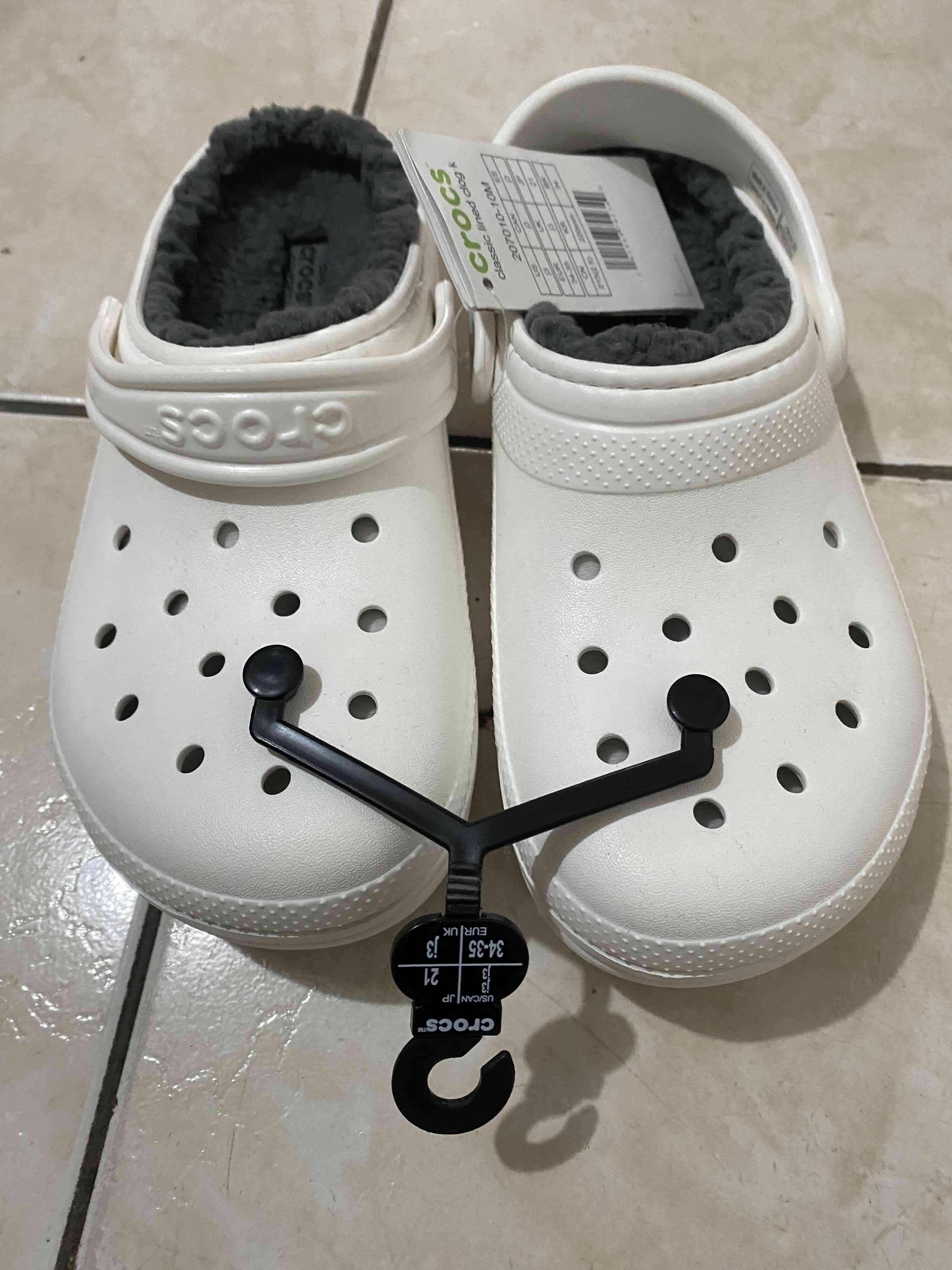Zuecos Crocs blancos con forro 34/35 - 2