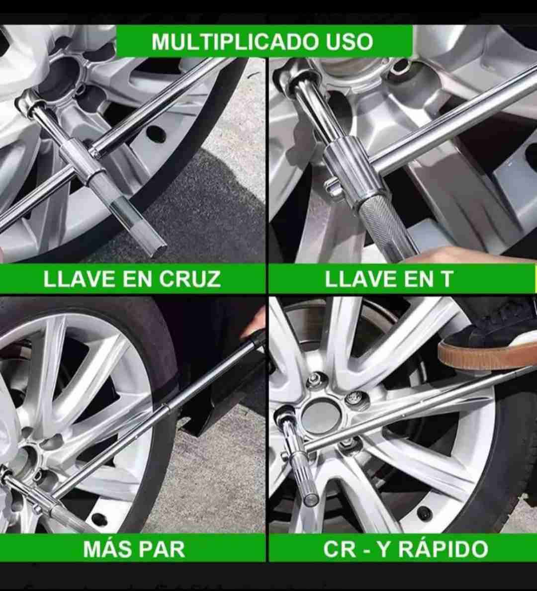 Llave en cruz y T para ruedas