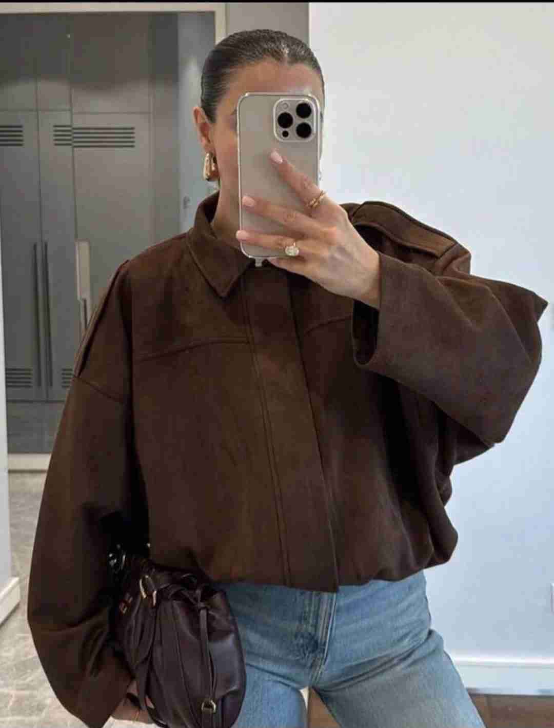 Chaqueta oversize marrón - miniatura 1