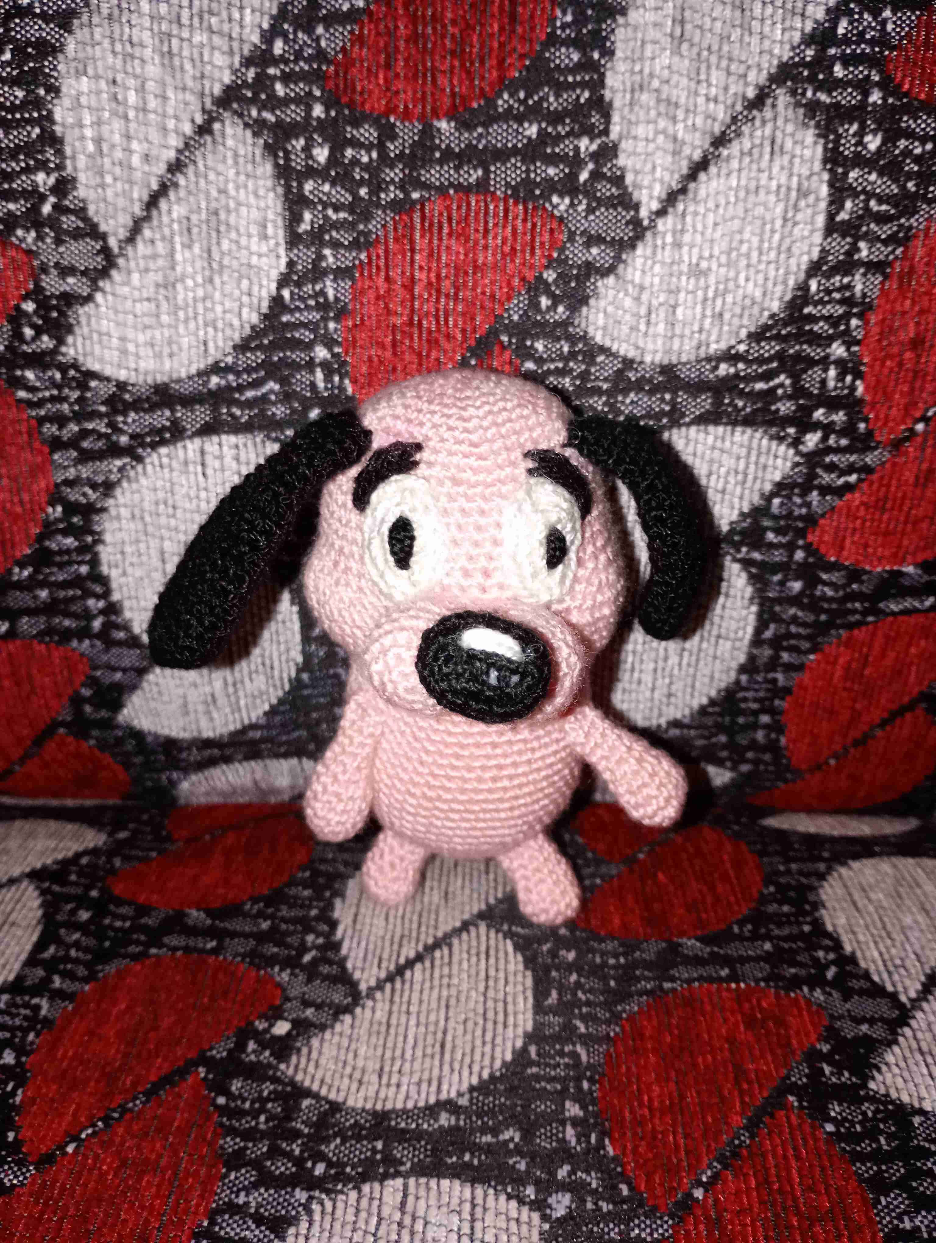Coraje perro cobarde Muñeco tejido a crochet - miniatura 1
