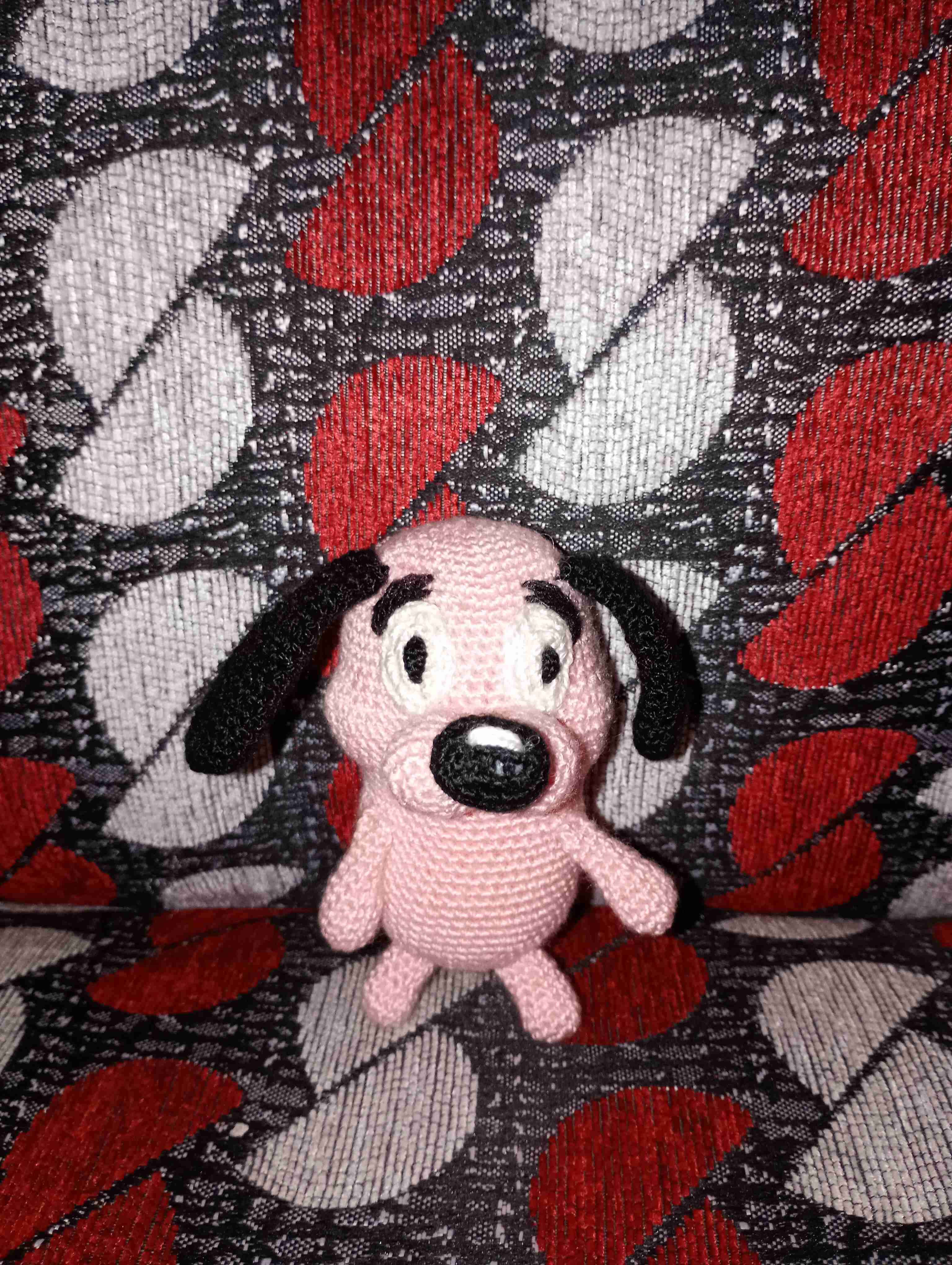 Coraje perro cobarde Muñeco tejido a crochet - miniatura 2
