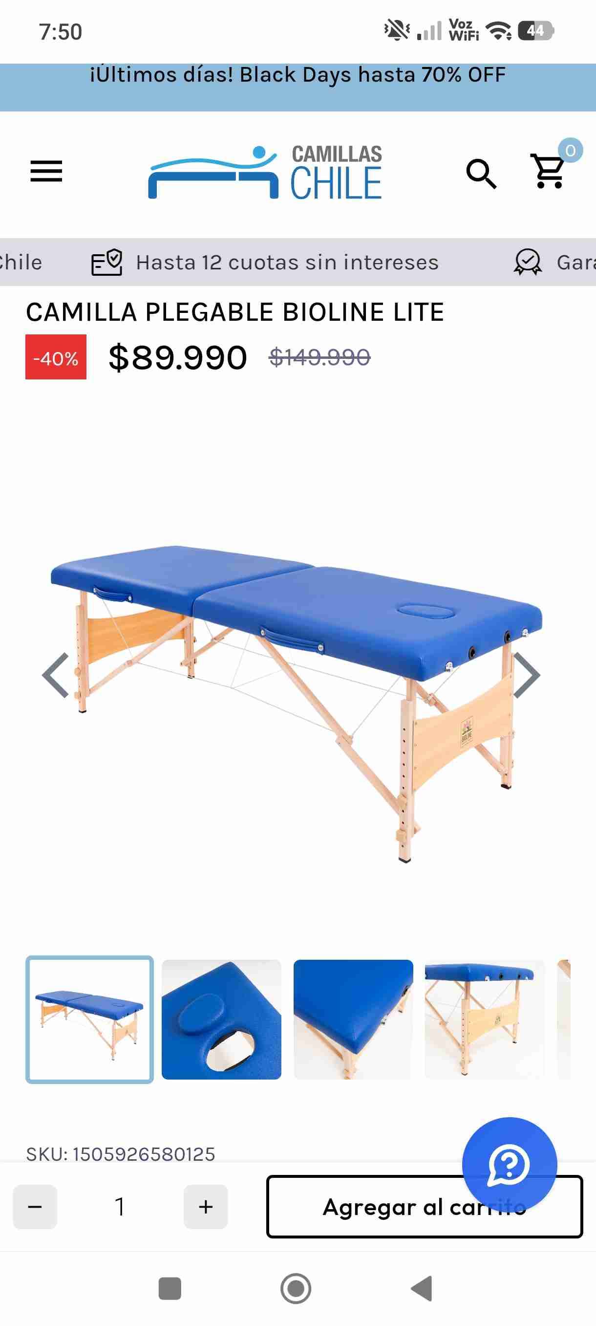 Camilla Plegable Bioline Lite