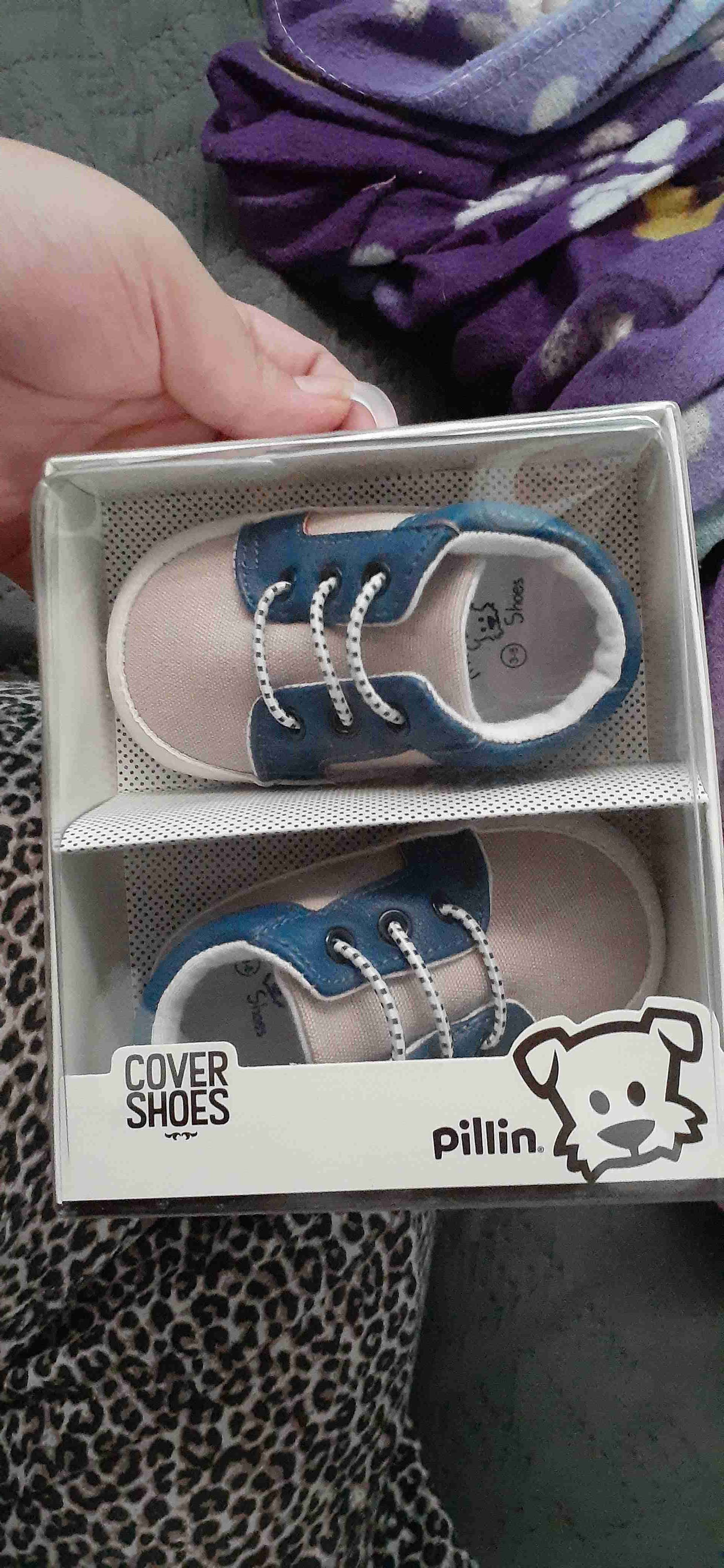 Zapatillas recién nacido azul y beige PILLIN - miniatura 3