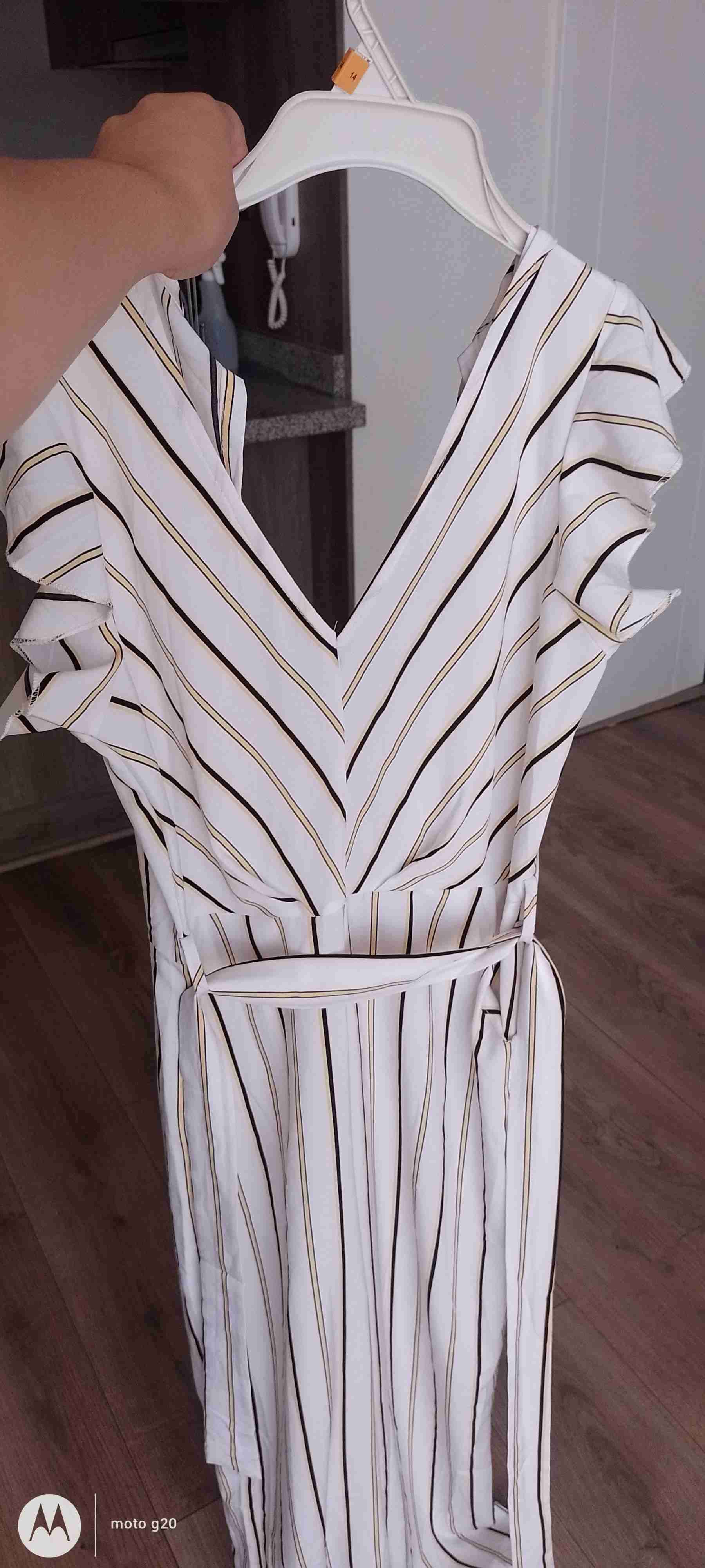 Enterizo blanco a rayas talla S-M - miniatura 1