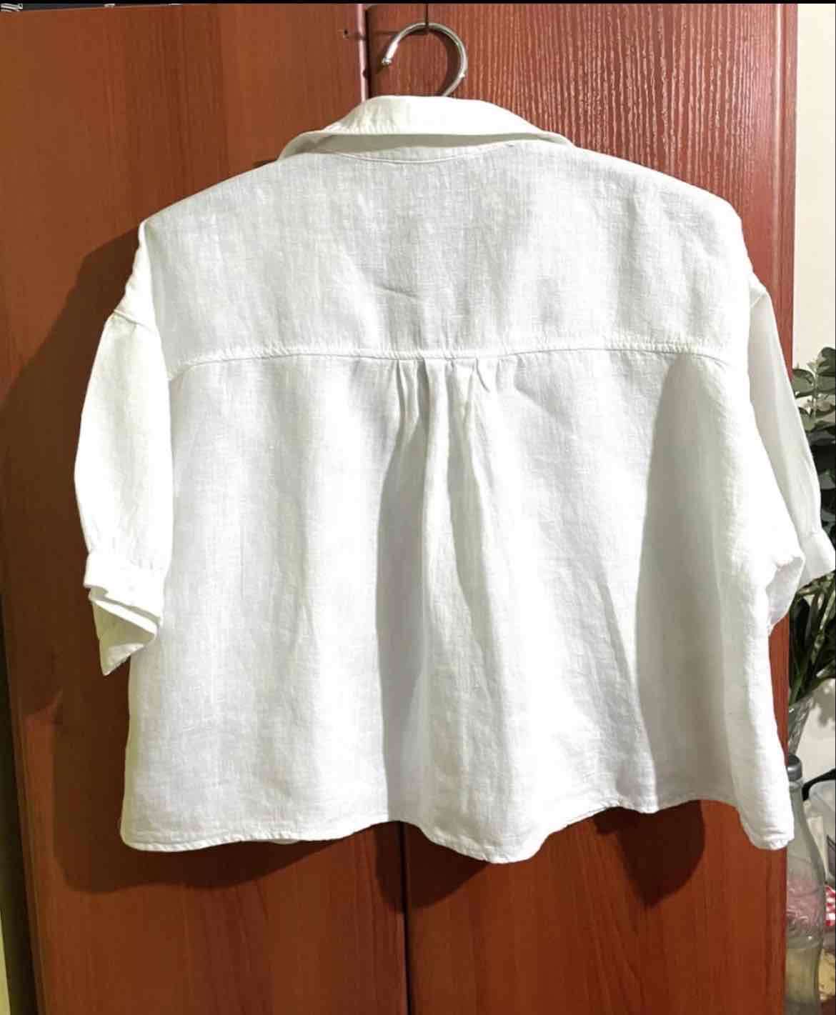 Camisa blanca de lino Zara - miniatura 2