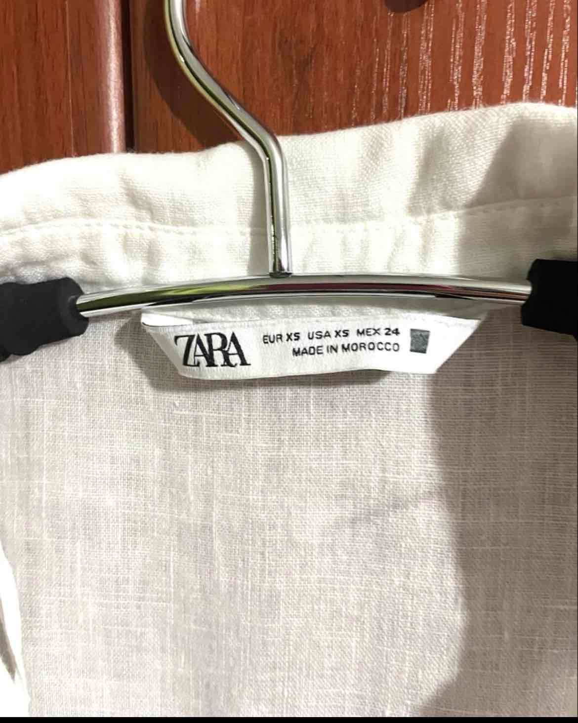 Camisa blanca de lino Zara - miniatura 3