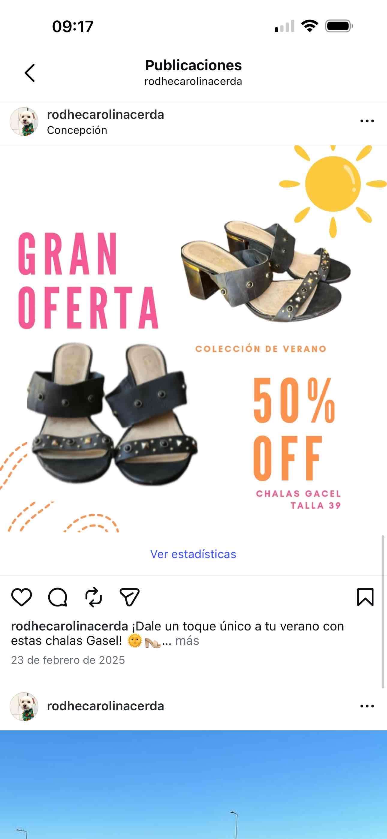 Chalas negras con tachas talla 39 - 1