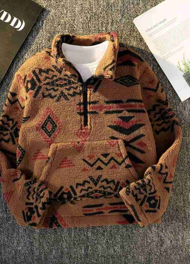 Sweater polar con estampado étnico - miniatura 1