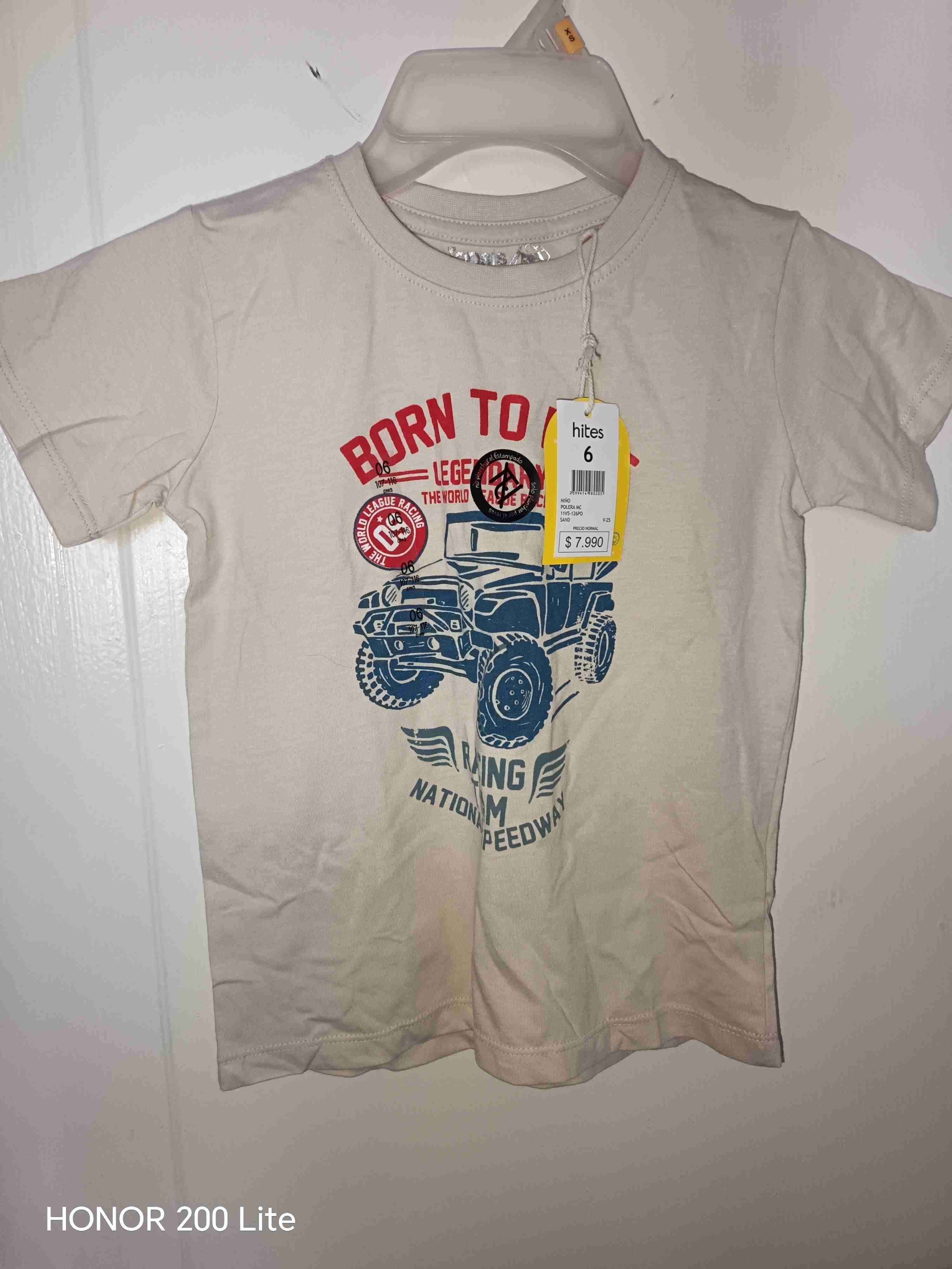 Polera beige "Born to Ride" - 1