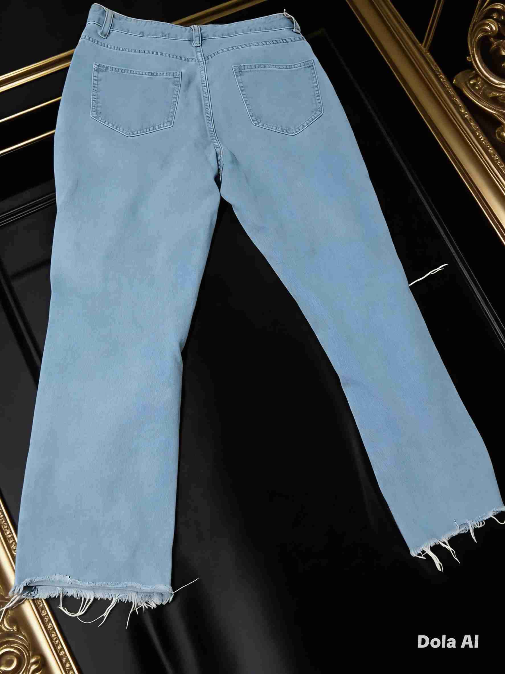 Jeans azul desflecados - miniatura 1