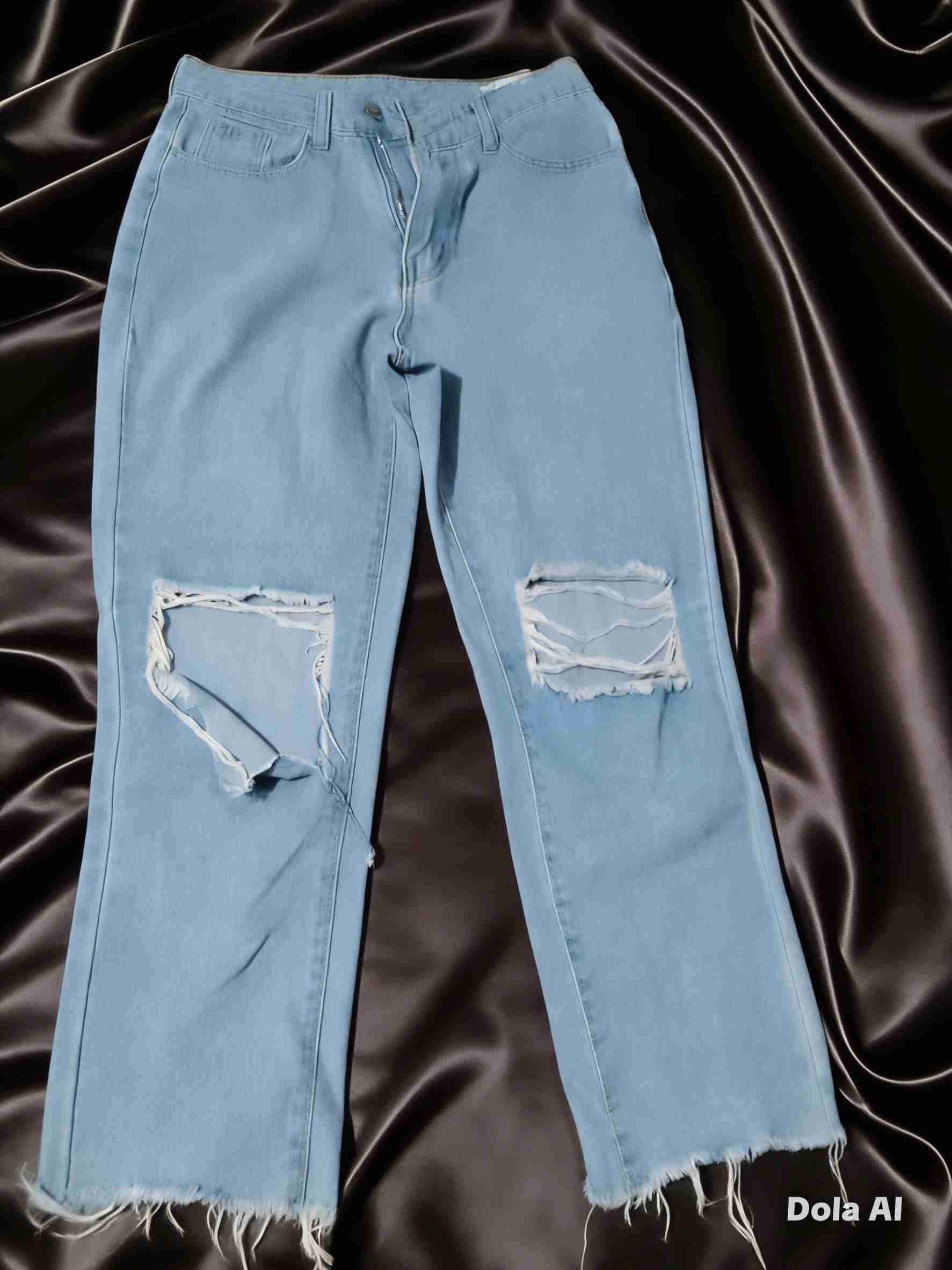 Jeans azul desflecados - miniatura 2