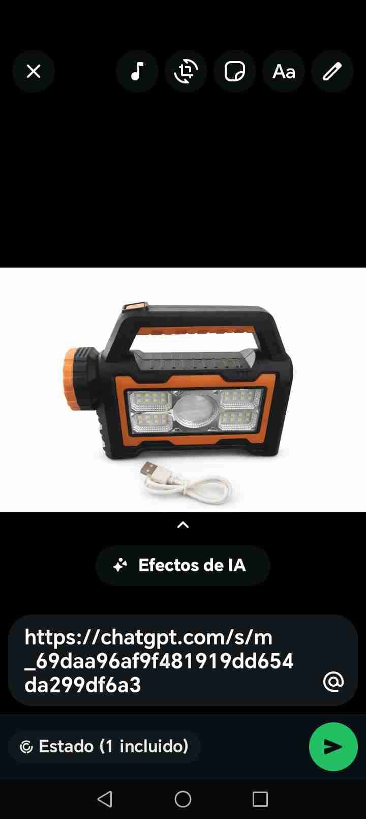 Lámpara solar recargable TASBEL - miniatura 2