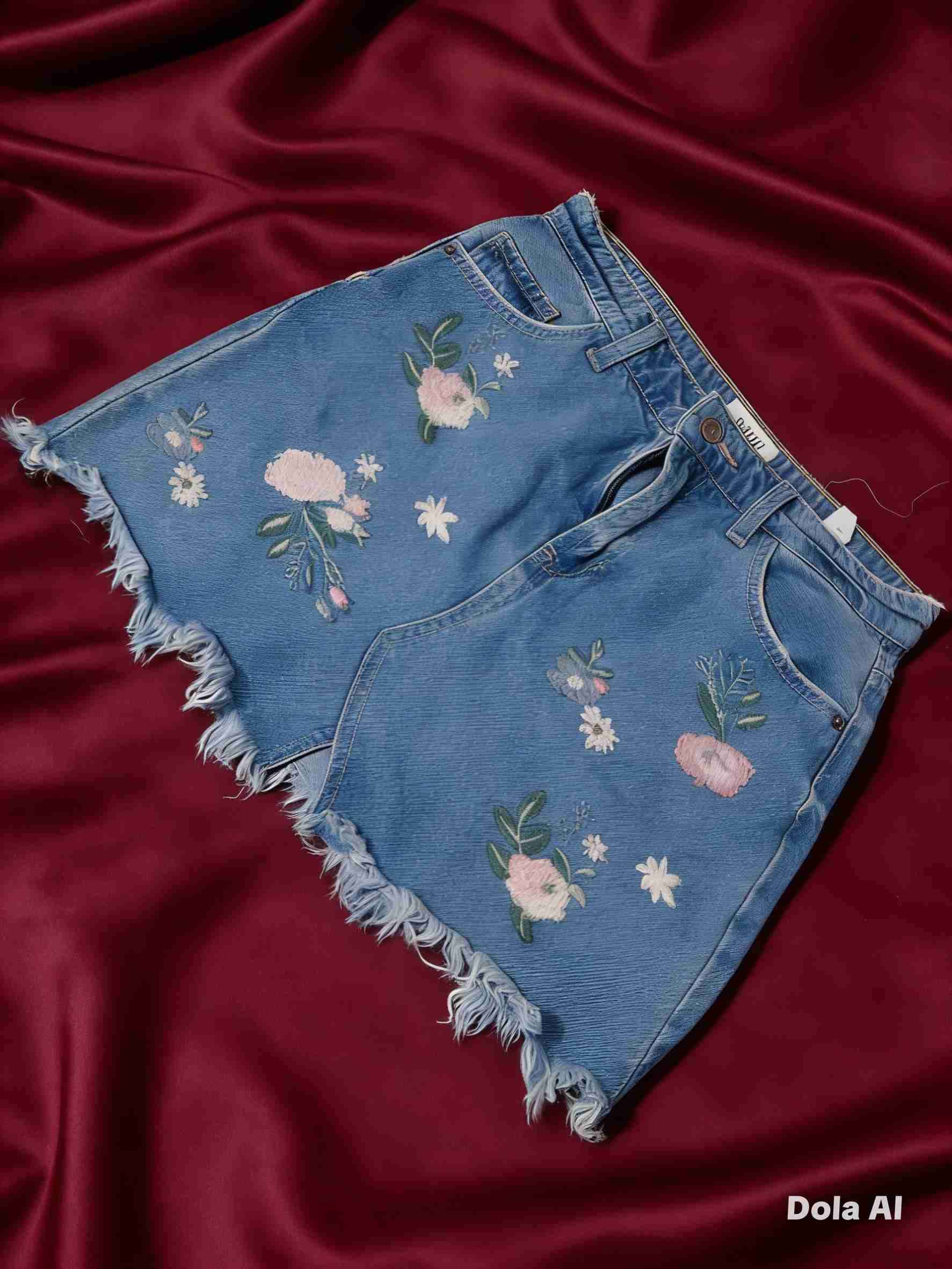 Falda de mezclilla deshilachados - miniatura 2