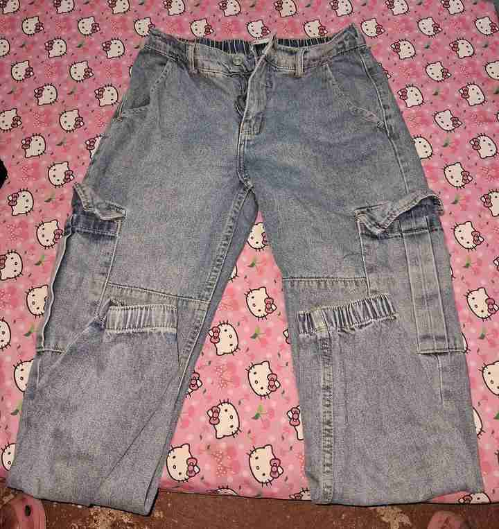 Jeans cargo azul claro - miniatura 1