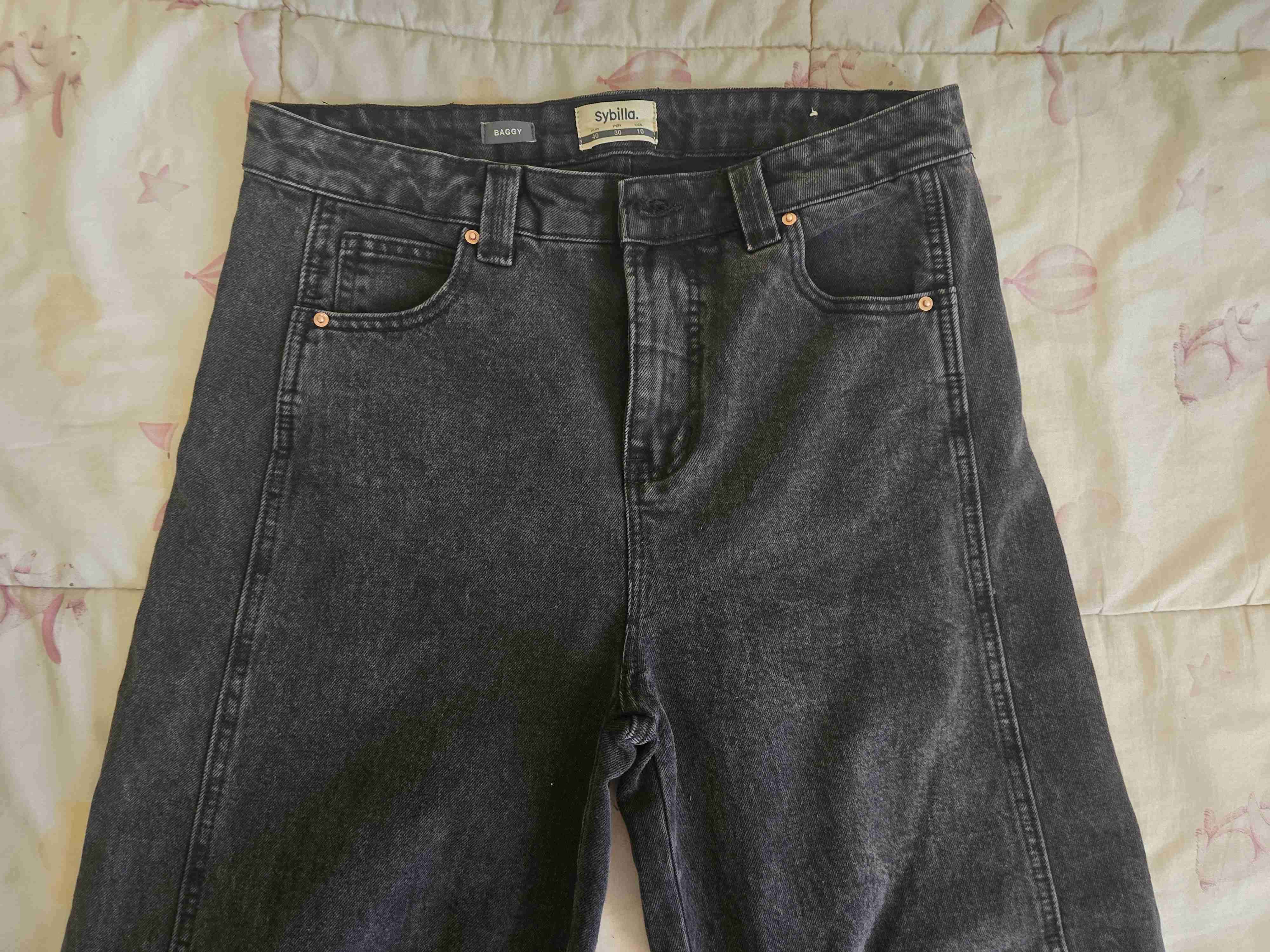 Jeans Baggy  Americanino negros con cinturón - miniatura 2