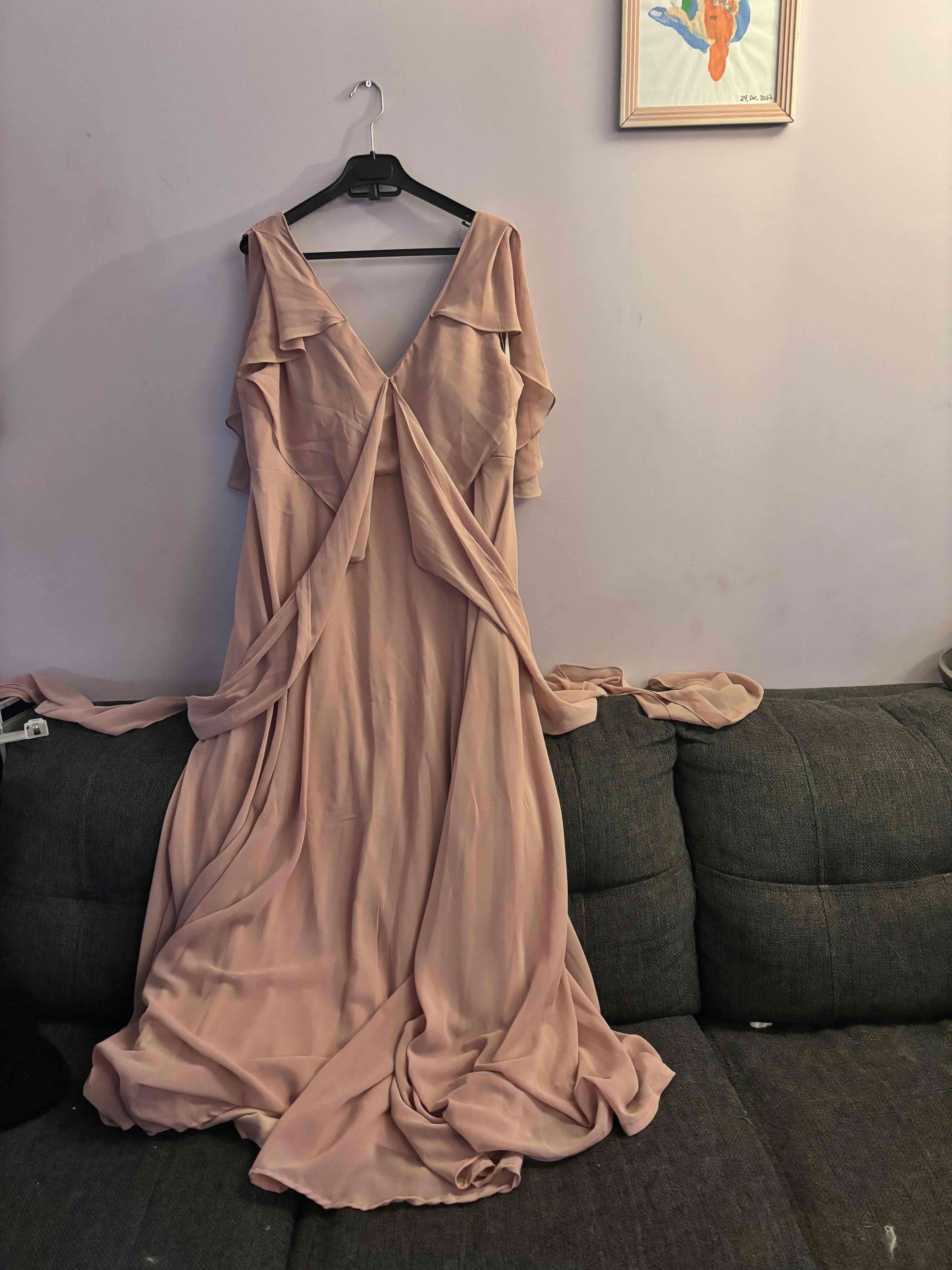 Vestido largo rosa elegante - miniatura 1