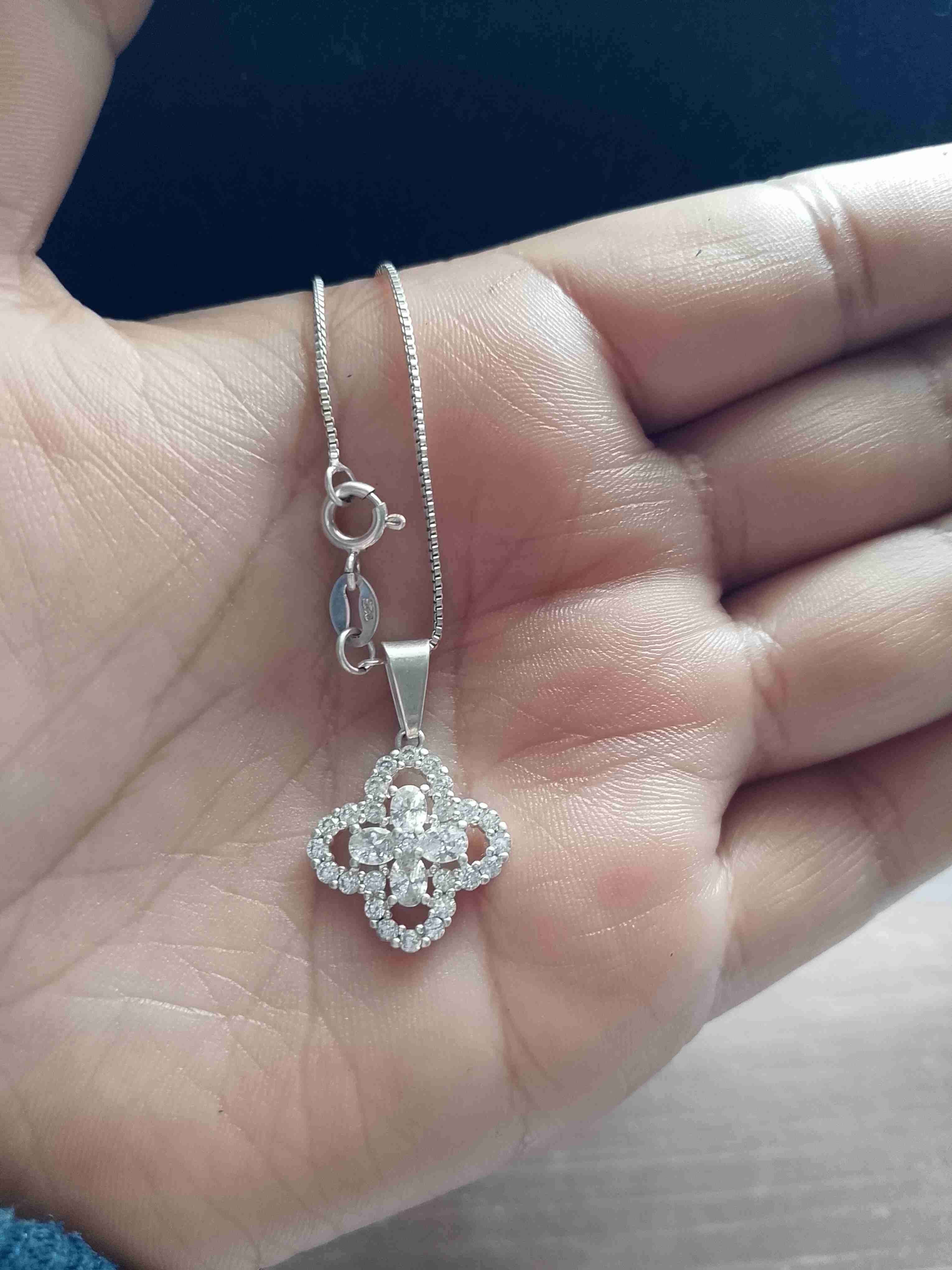 Collar de plata con dije floral - miniatura 2